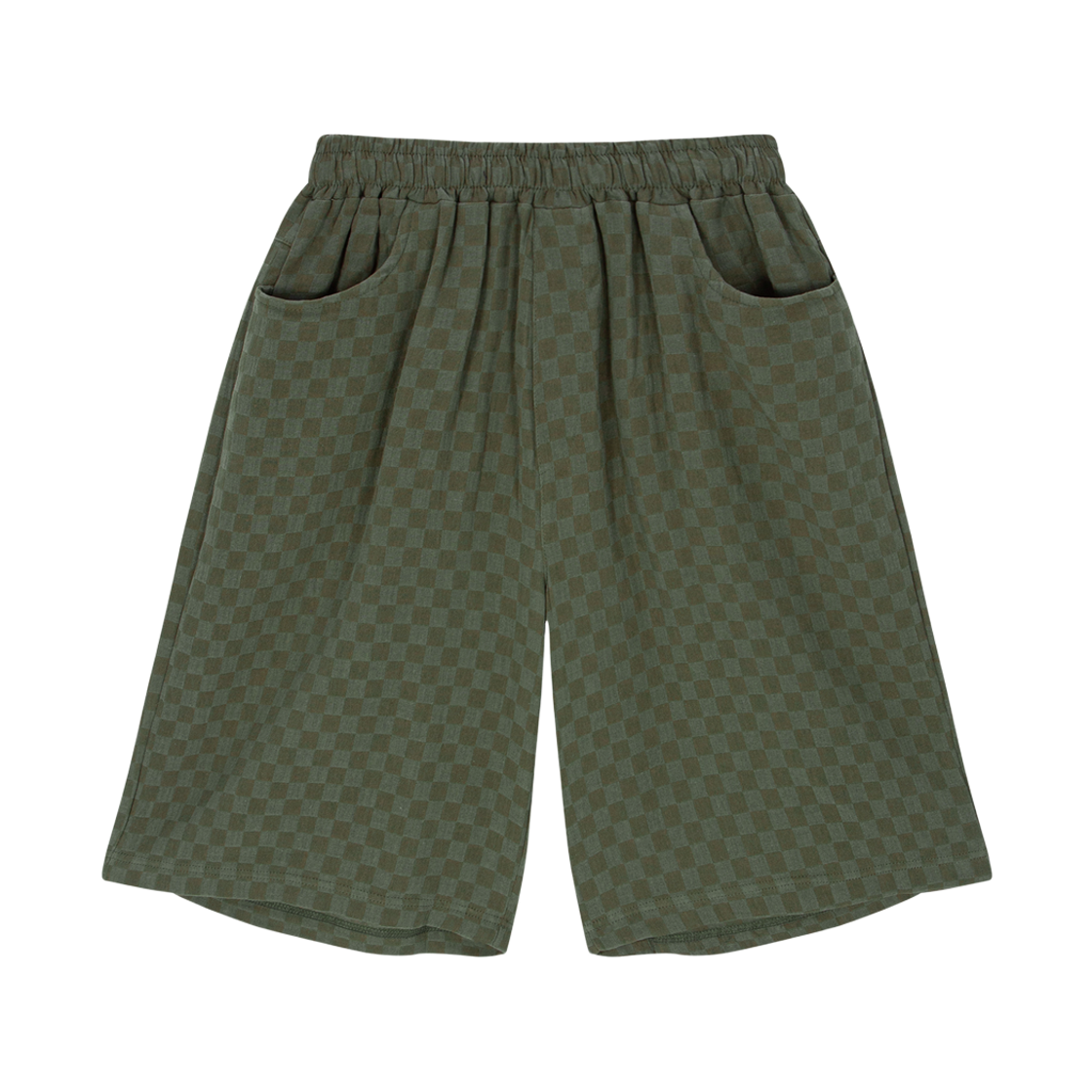 톤슬 체커보드 린넨라이크 버뮤다 팬츠 카키(TONSIL Checkerboard Linen-Like Bermuda Pants Khaki)