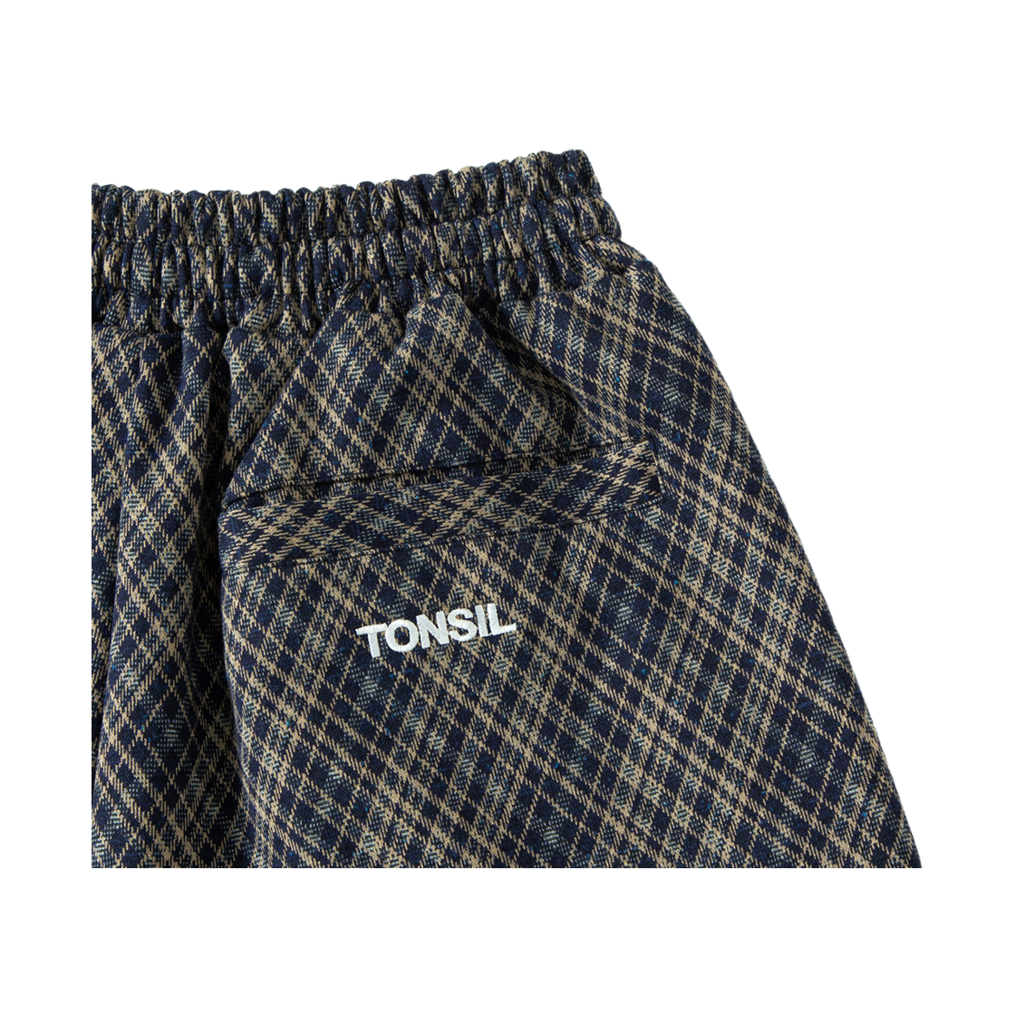 톤슬 빈티지 체크 밴딩 버뮤다 팬츠 네이비(TONSIL Vintage Check Banding Bermuda Pants Navy) - 6