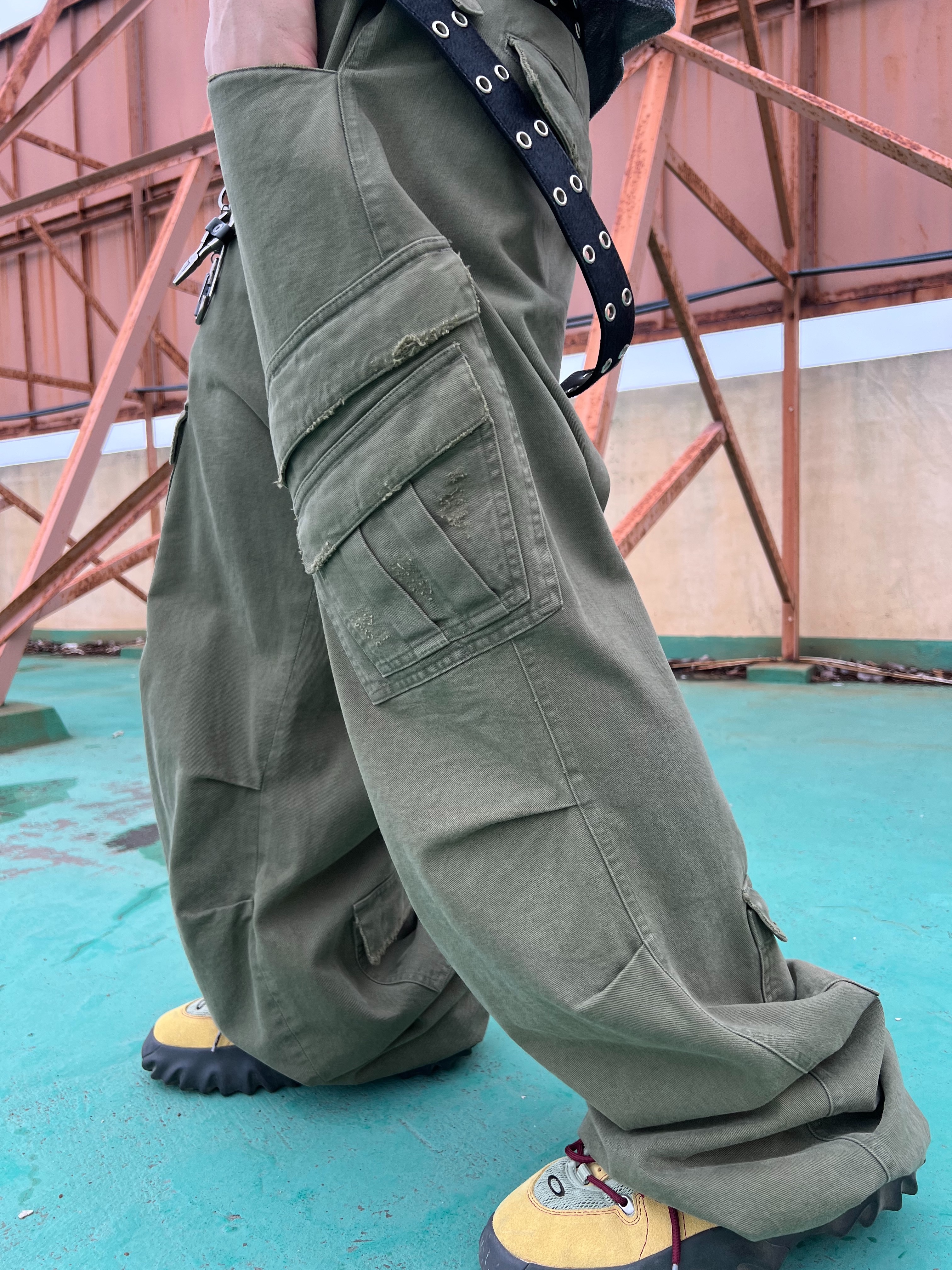 Kamien x MJD Double Hole Belt Black Shearling Calfskin, Oakley Factory Team Suede Flesh Edge Boots Yellow 착용 스타일 - 6