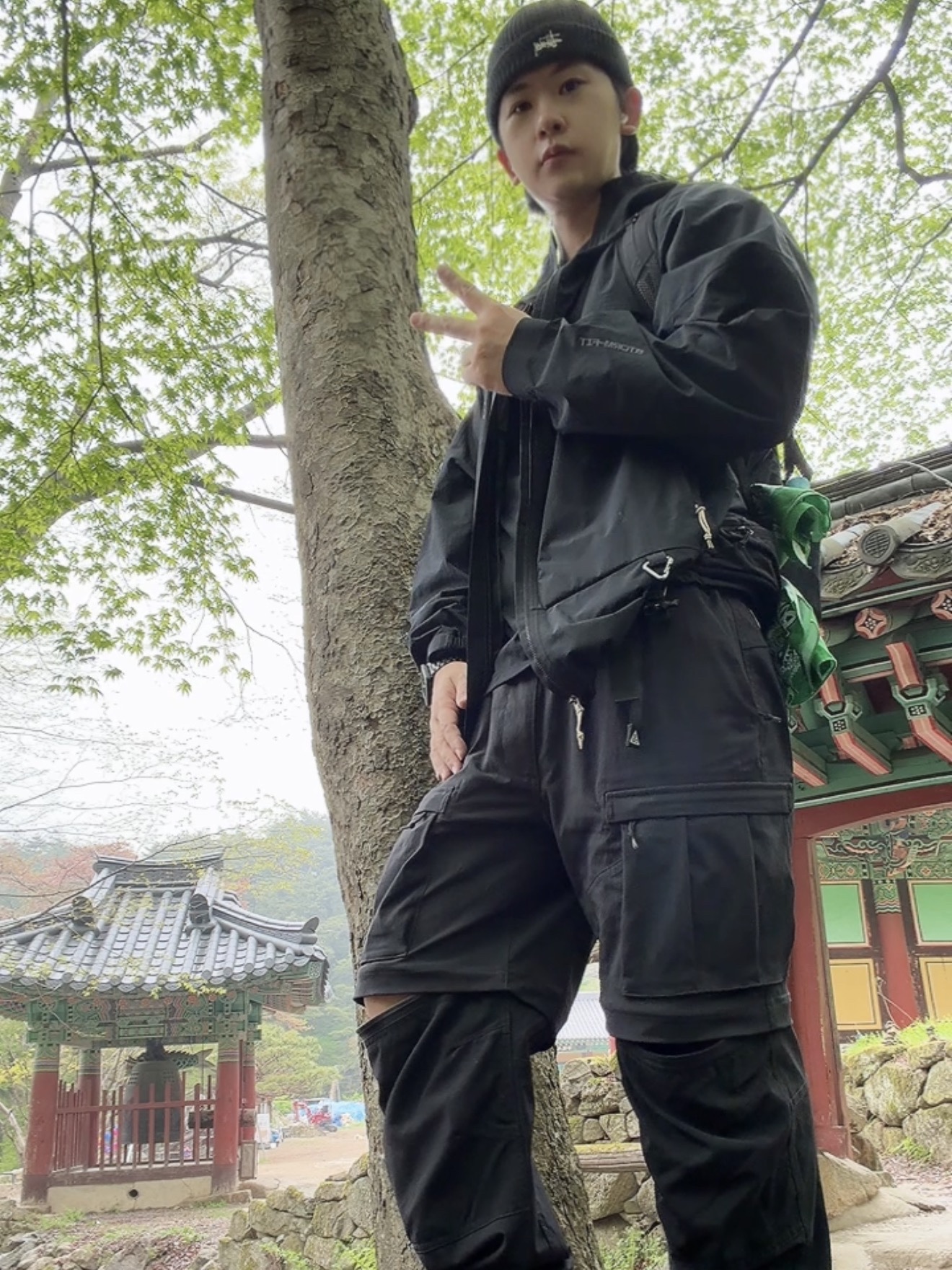 Nike ACG Storm-Fit ADV Cascade Rains Full Zip Jacket Black - Asia, Nike ACG Smith Summit Cargo Pants Black Anthracite - Asia 착용 스타일