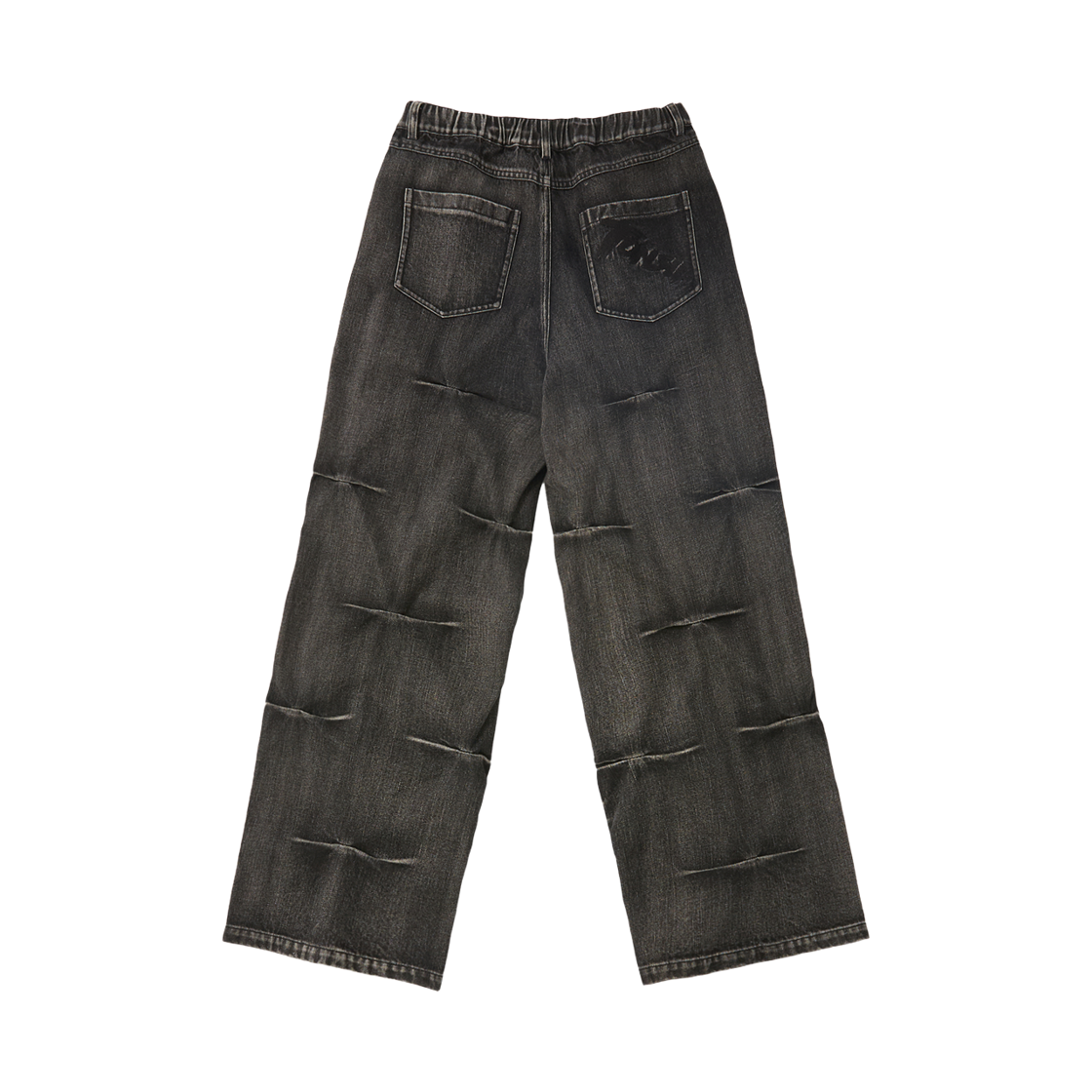 톤슬 워싱 플리츠 밴딩 데님 팬츠 블랙(TONSIL Washed Pleats Denim Pants Black) - 2