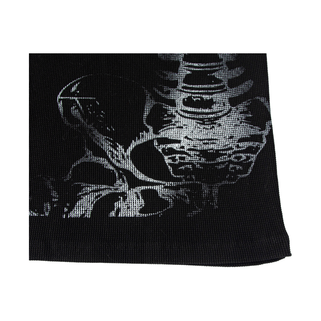 톤슬 그래픽 프린트 와플 티셔츠 블랙(TONSIL Graphic Print Waffle T-Shirt Black) - 5