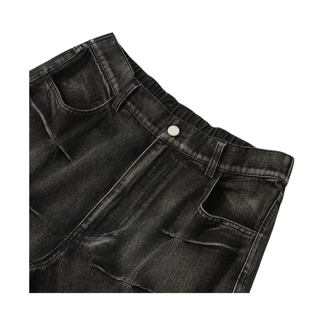 톤슬 워싱 플리츠 밴딩 데님 팬츠 블랙(TONSIL Washed Pleats Denim Pants Black) - 3