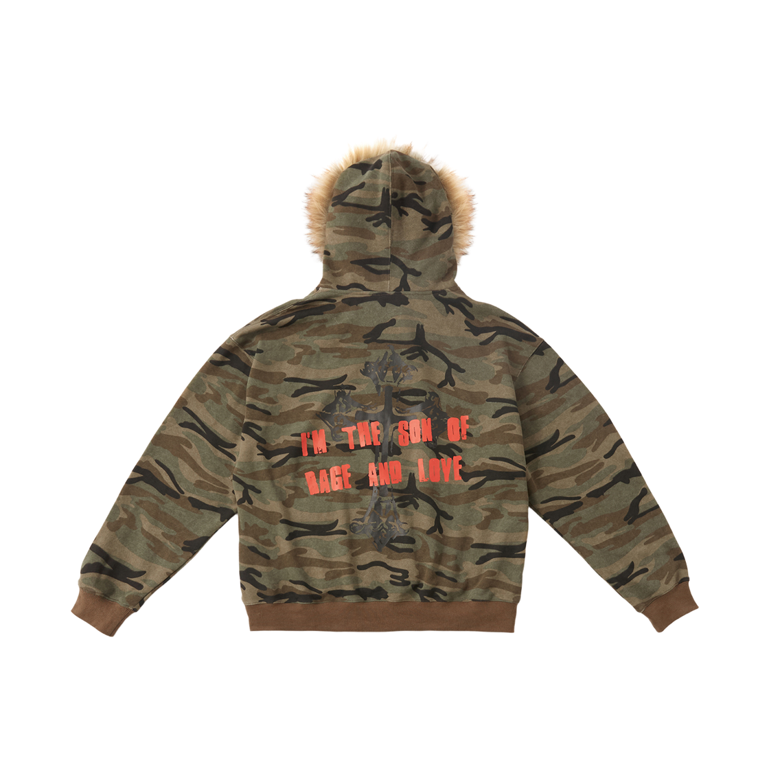 톤슬 그래픽 프린트 퍼 집업 후드 카모 브라운(TONSIL Graphic Printed Fur Hooded Zip-Up Sweat Brown) - 2