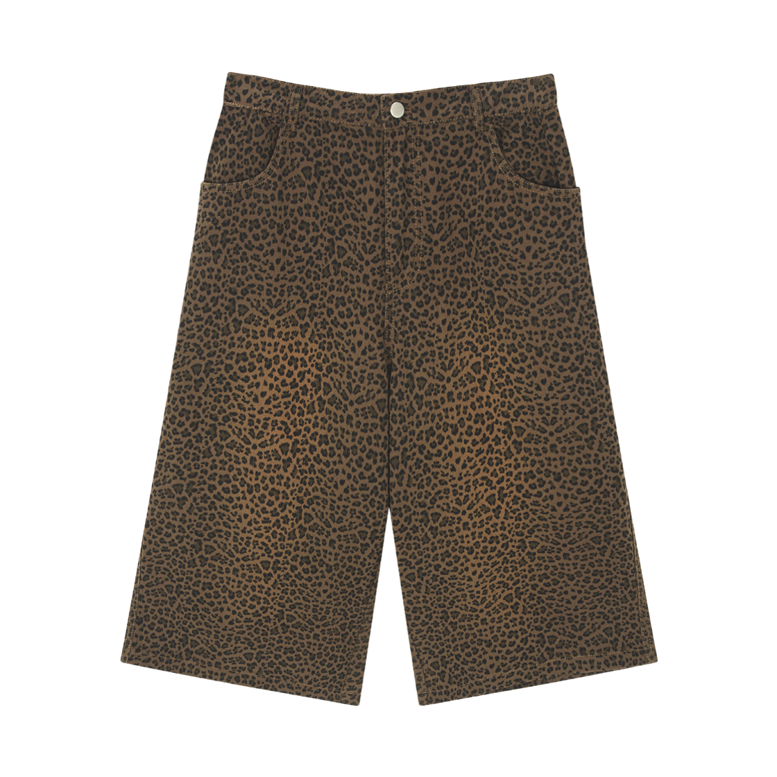 톤슬 워싱 레오파드 버뮤다 팬츠 브라운(TONSIL Washed Leopard Bermuda Pants Brown)