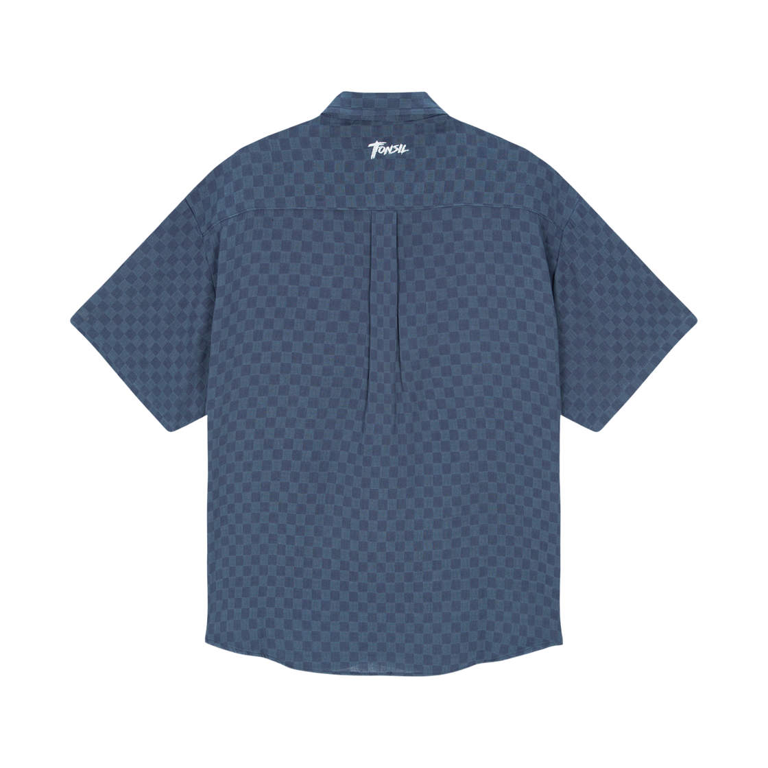 톤슬 체커보드 린넨라이크 반팔 셔츠 블루(TONSIL Checkerboard Linen-Like Short Sleeve Shirt Blue) - 2