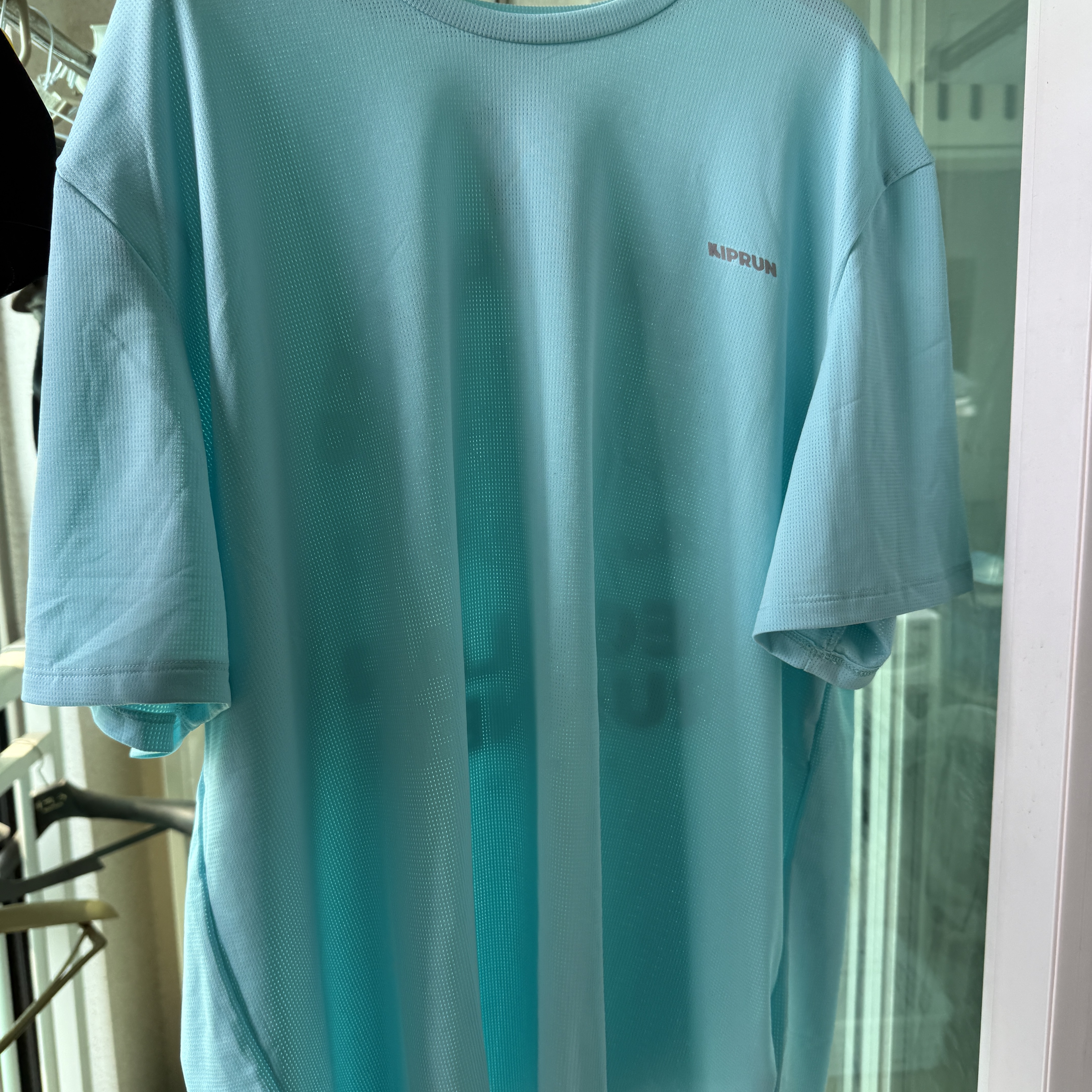 DECATHLON Men's Running Short-Sleeved T-Shirt Run Dry Graph 500 Lagoon Blue 착용 스타일 - 4