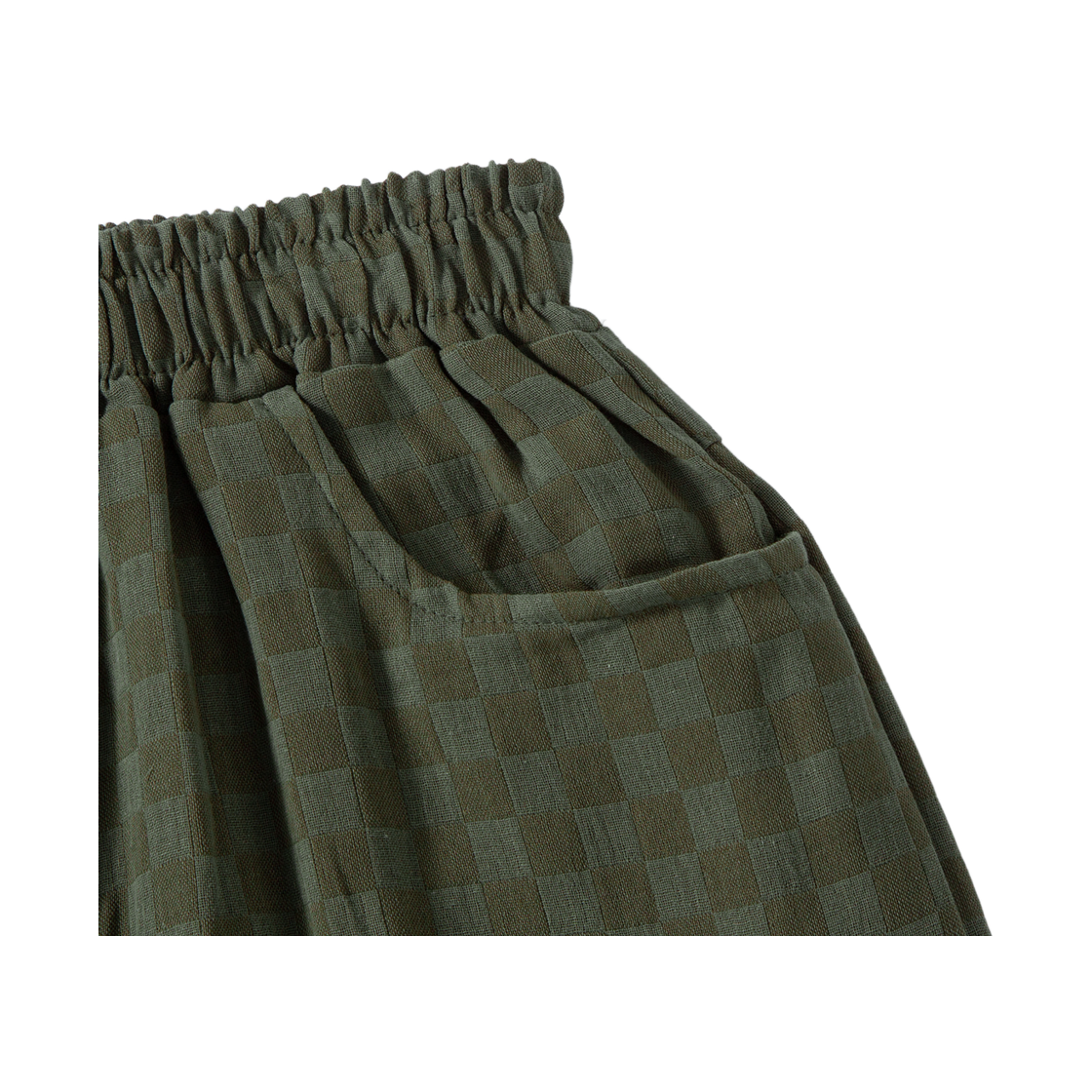 톤슬 체커보드 린넨라이크 버뮤다 팬츠 카키(TONSIL Checkerboard Linen-Like Bermuda Pants Khaki) - 4