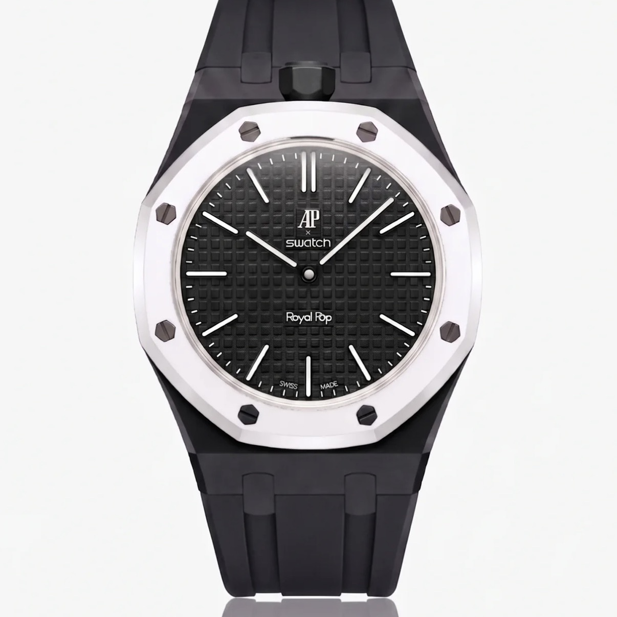 Swatch x Audemars Piguet Bioceramic Royal Pop Ocho Negro 착용 스타일 - 1