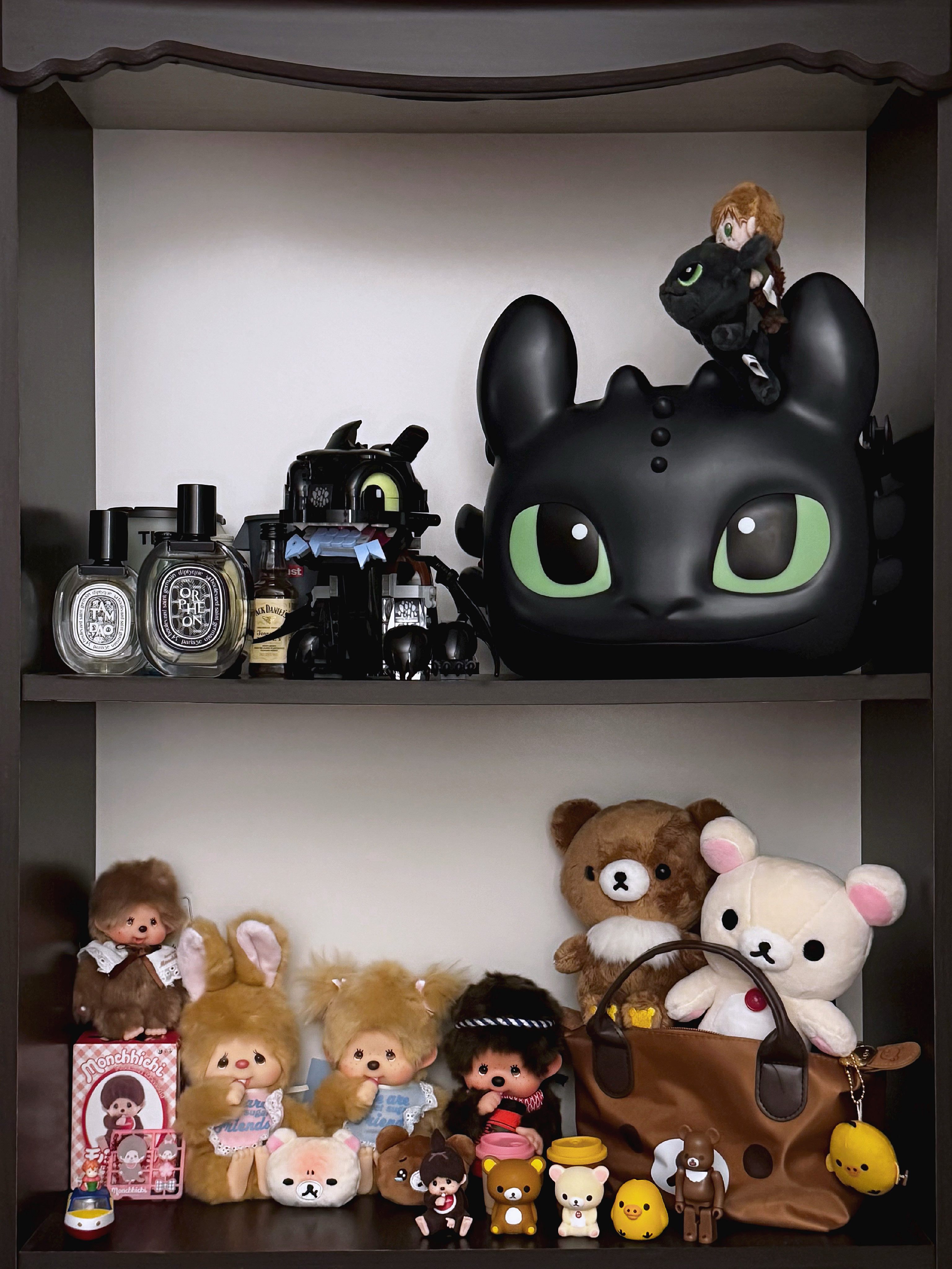 Lego How to Train Your Dragon Toothless, Monchhichi Sweet Sugar Chimutan S 착용 스타일