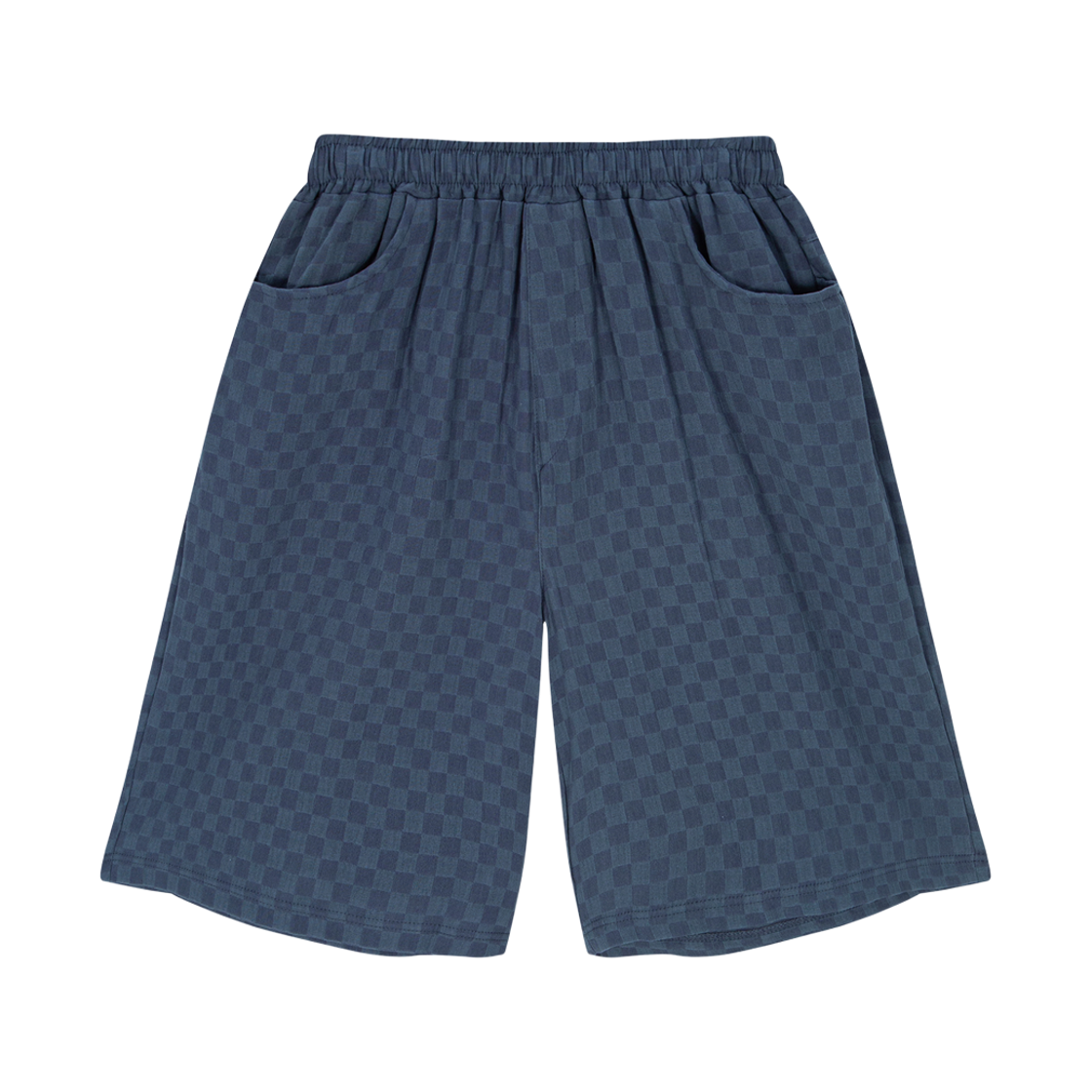 톤슬 체커보드 린넨라이크 버뮤다 팬츠 블루(TONSIL Checkerboard Linen-Like Bermuda Pants Blue)