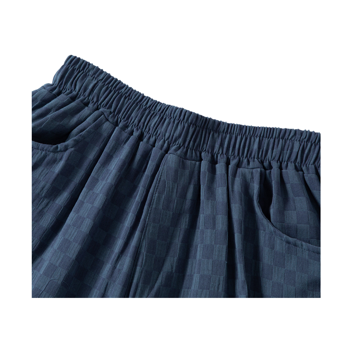 톤슬 체커보드 린넨라이크 버뮤다 팬츠 블루(TONSIL Checkerboard Linen-Like Bermuda Pants Blue) - 3