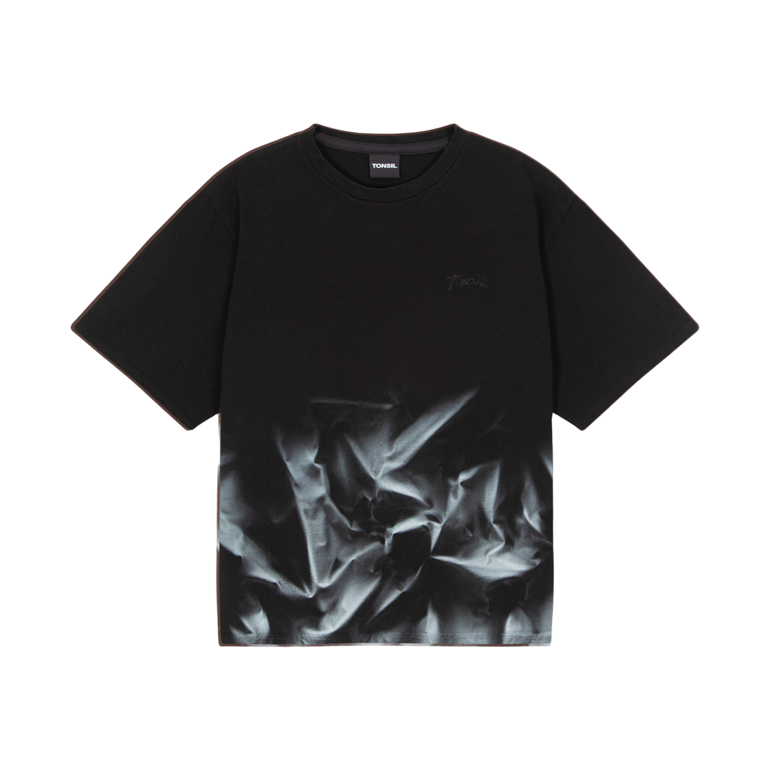 톤슬 스프레이 다잉 티셔츠 블랙(TONSIL Spray Dyeing Short Sleeve T-Shirt Black)