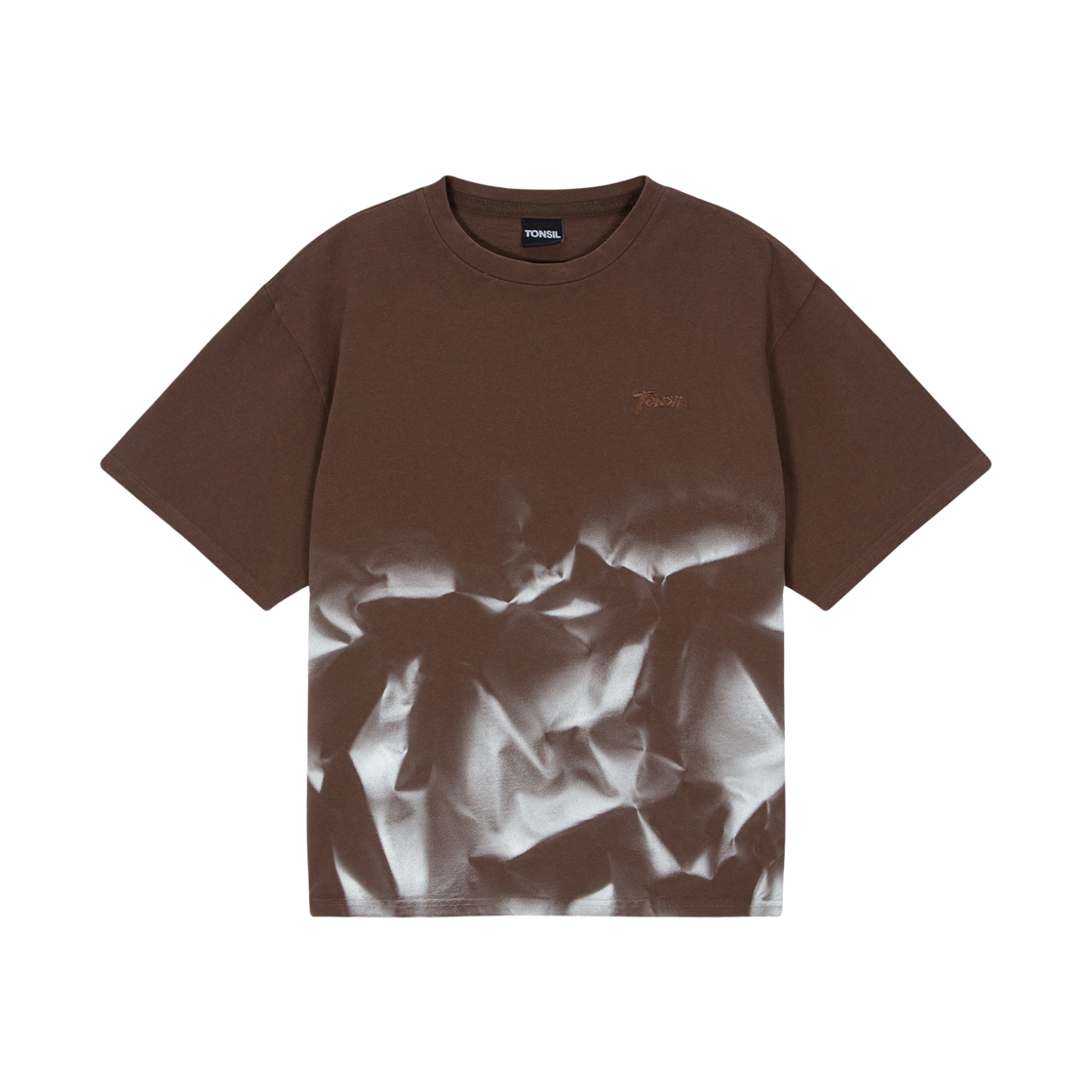 TTS2EB06OO TONSIL Spray Dyeing Short Sleeve T-Shirt Brown