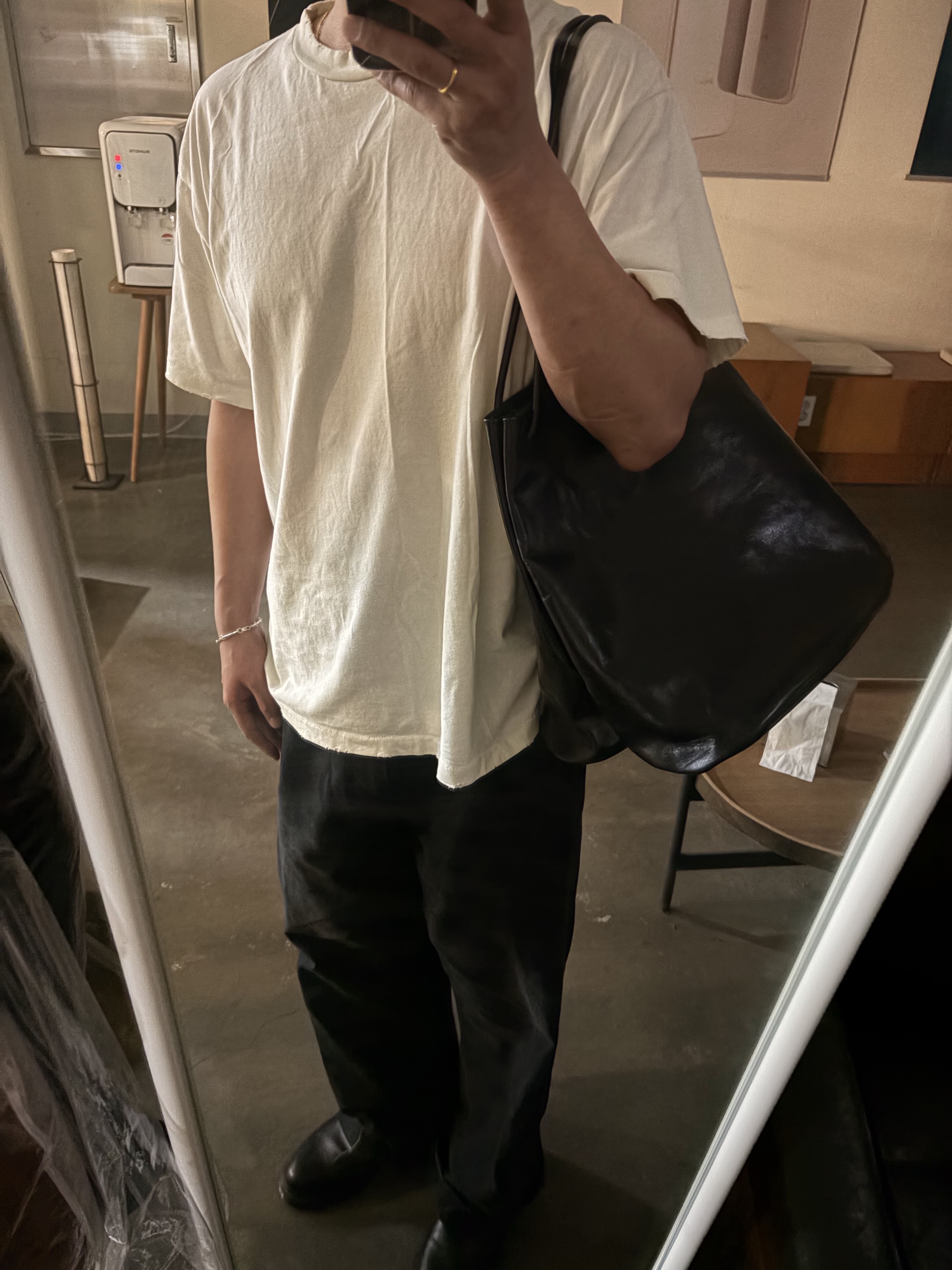 Guidi 992 Horse Full Grain Leather Derby Black, A.Presse No.22 Washed Wide Denim Pants Indigo - 26SS 착용 스타일 - 10