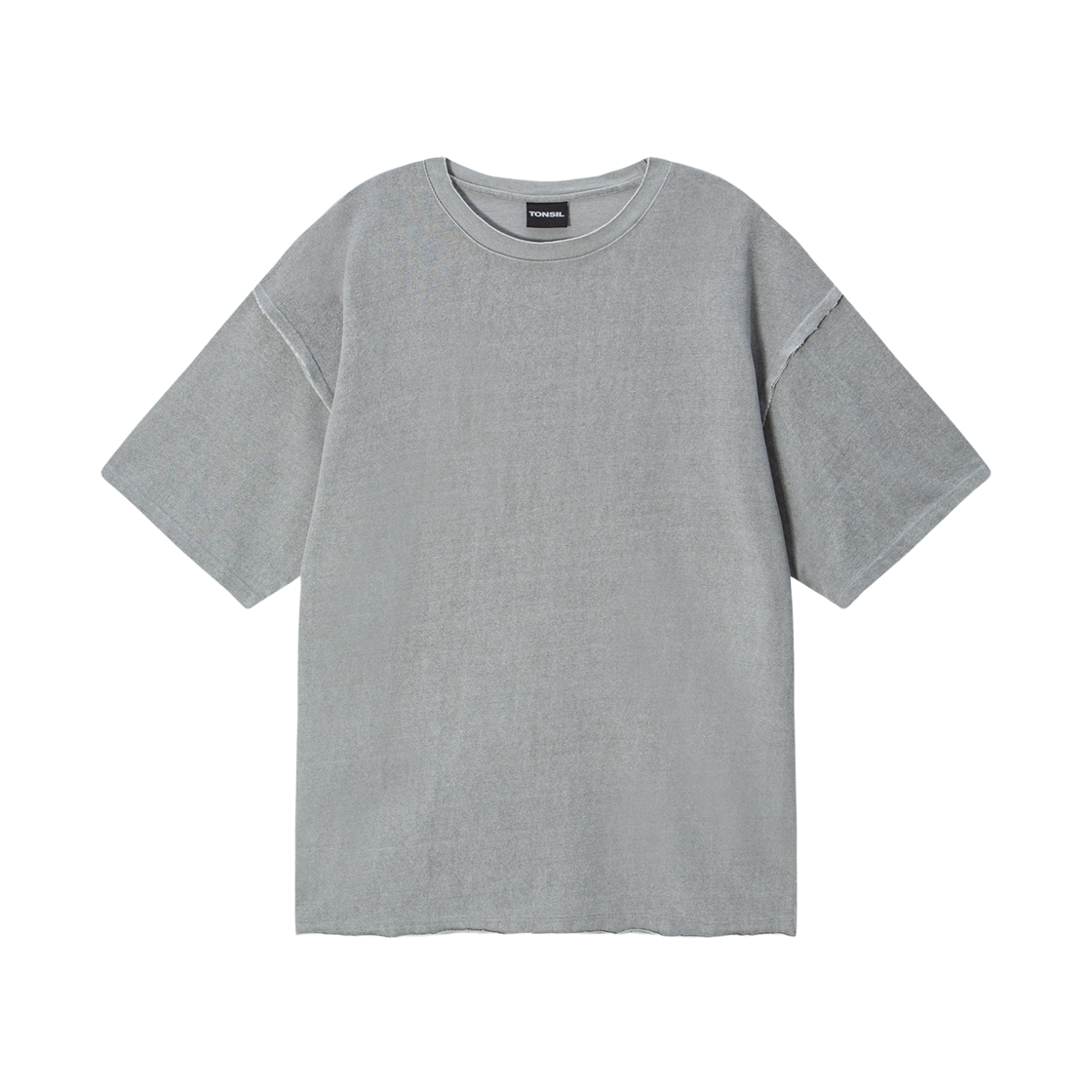 톤슬 피그먼트 컷오프 반팔 티셔츠 그레이(TONSIL Pigment Cutoff Short Sleeve T-Shirt Light Gray)