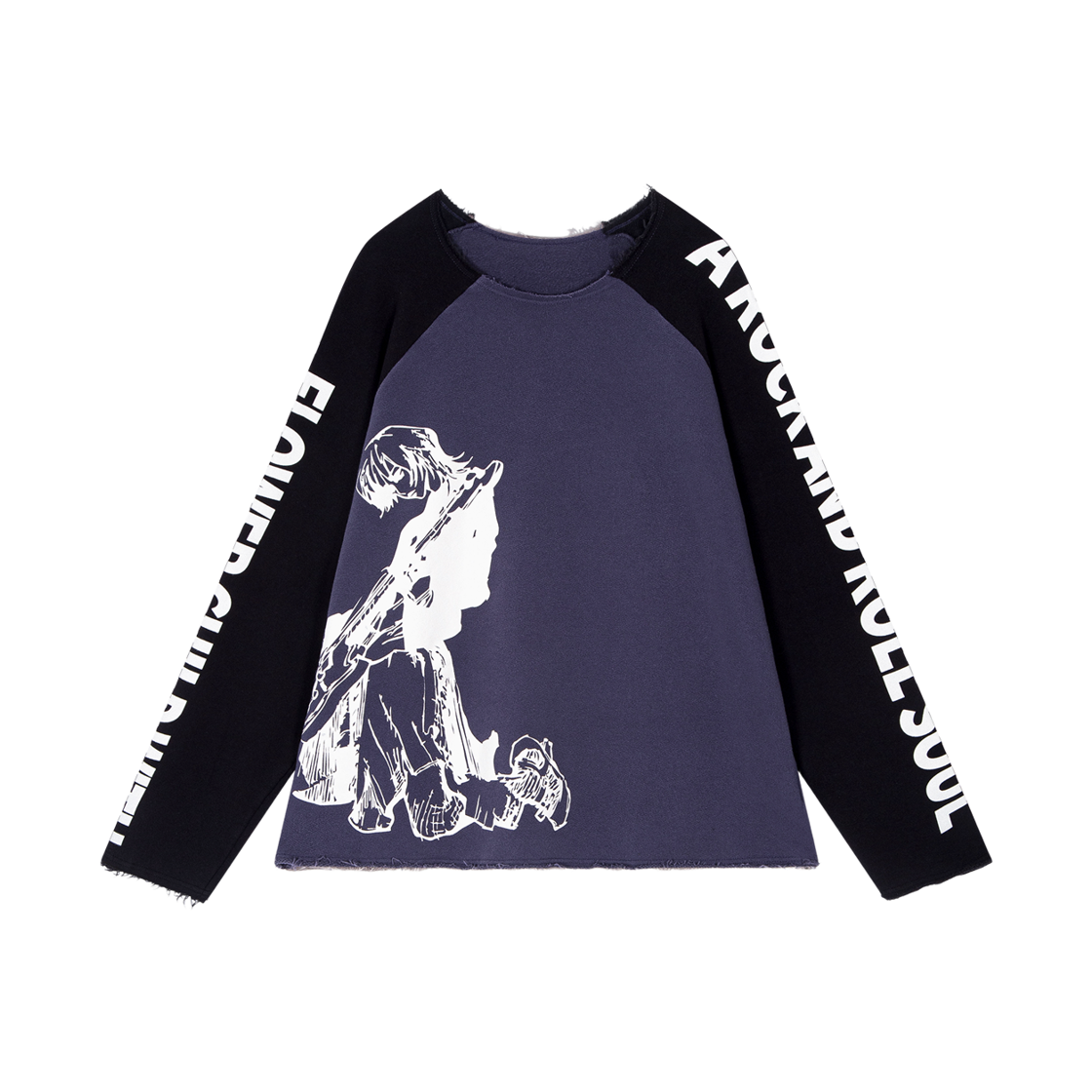 톤슬 그래픽 프린트 나그랑 맨투맨 퍼플(TONSIL Graphic Print Raglan Sweatshirt Purple)