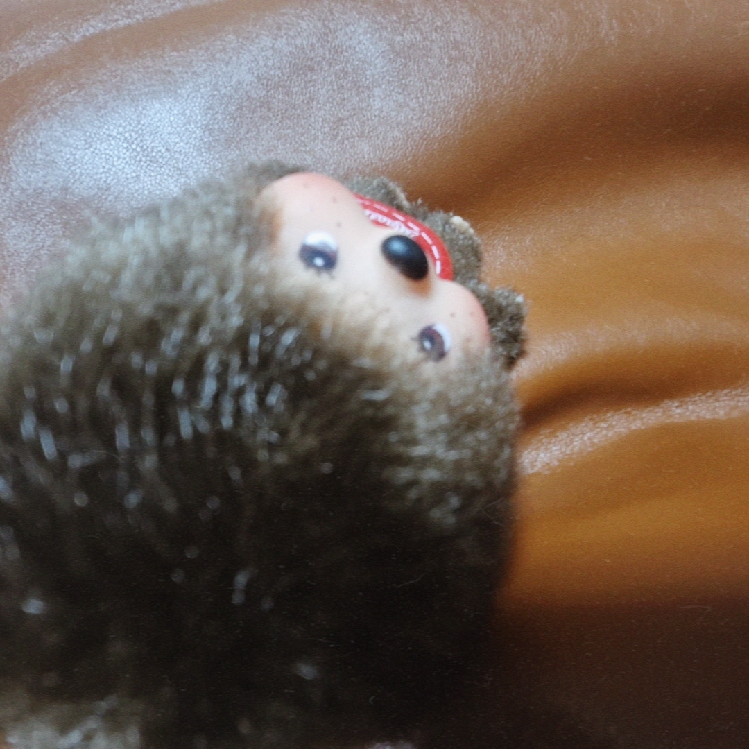 Monchhichi Bighead SS Boy Key Chain Brown 착용 스타일 - 6