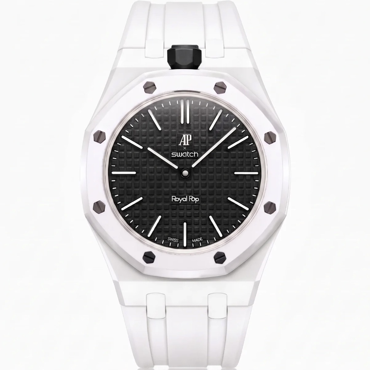Swatch x Audemars Piguet Bioceramic Royal Pop Ocho Negro 착용 스타일 - 2