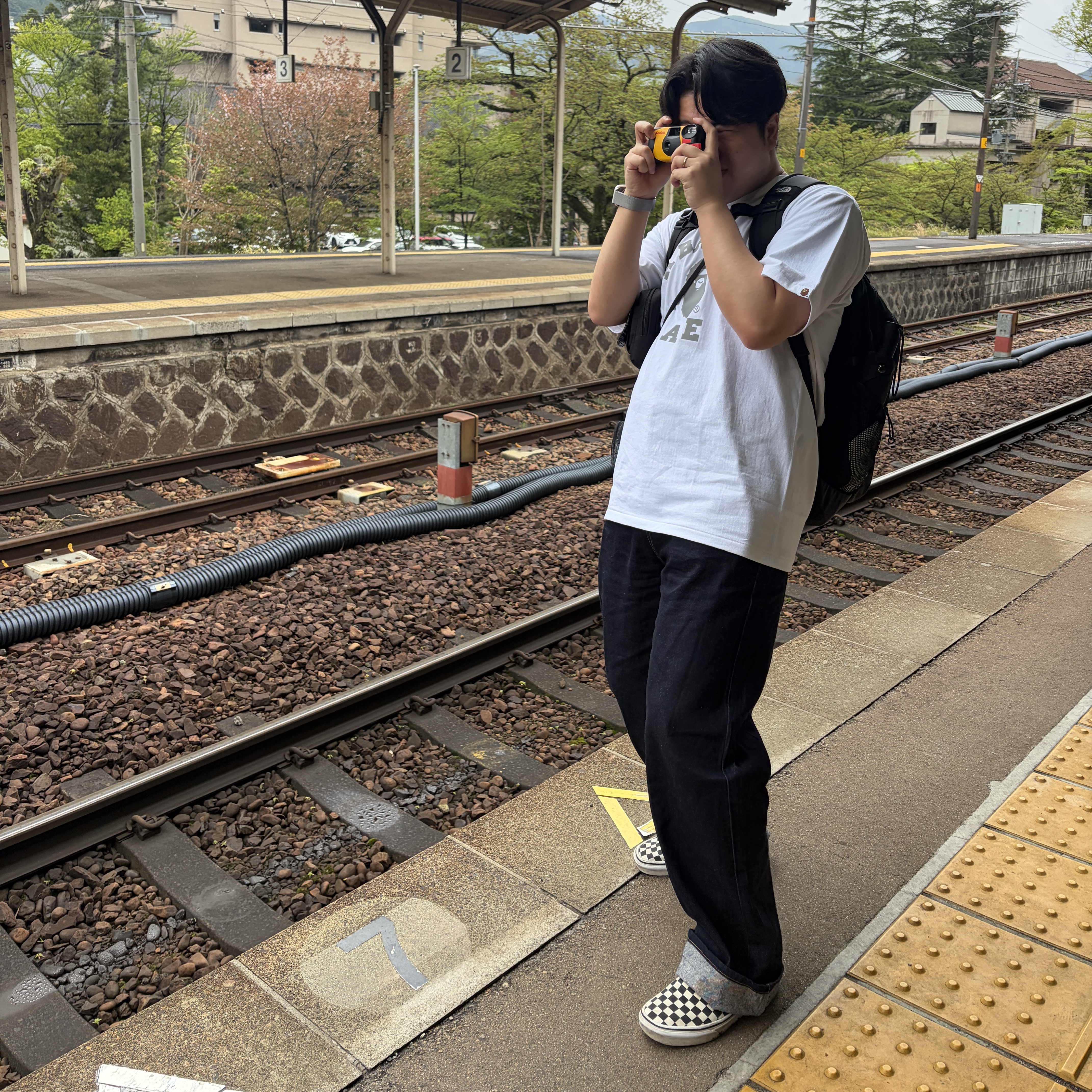 Vans Slip-On Checkerboard 착용 스타일