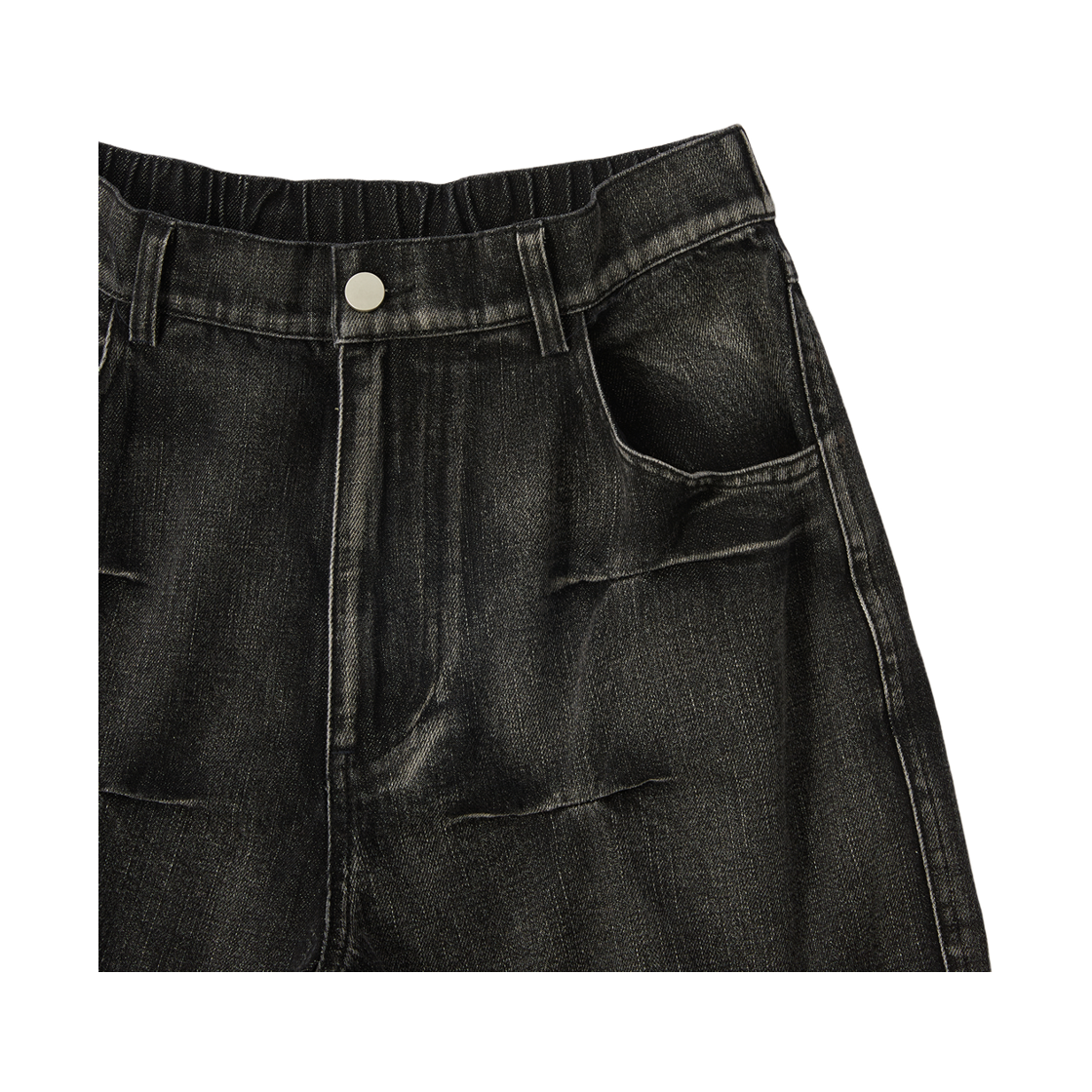 톤슬 워싱 플리츠 밴딩 데님 팬츠 블랙(TONSIL Washed Pleats Denim Pants Black) - 4