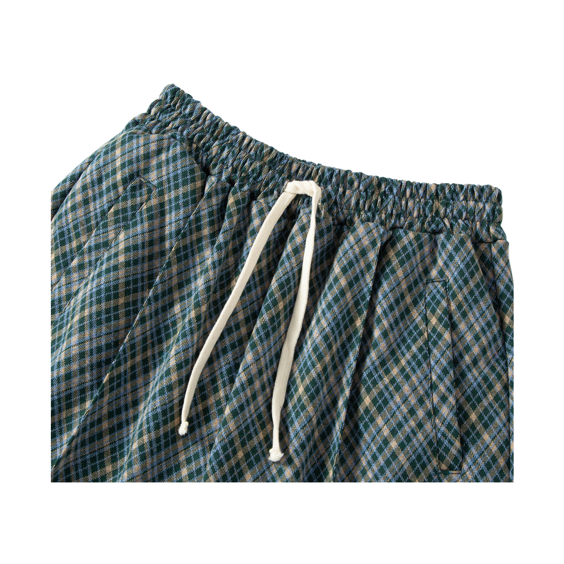 톤슬 빈티지 체크 밴딩 버뮤다 팬츠 그린(TONSIL Vintage Check Banding Bermuda Pants Green) - 3