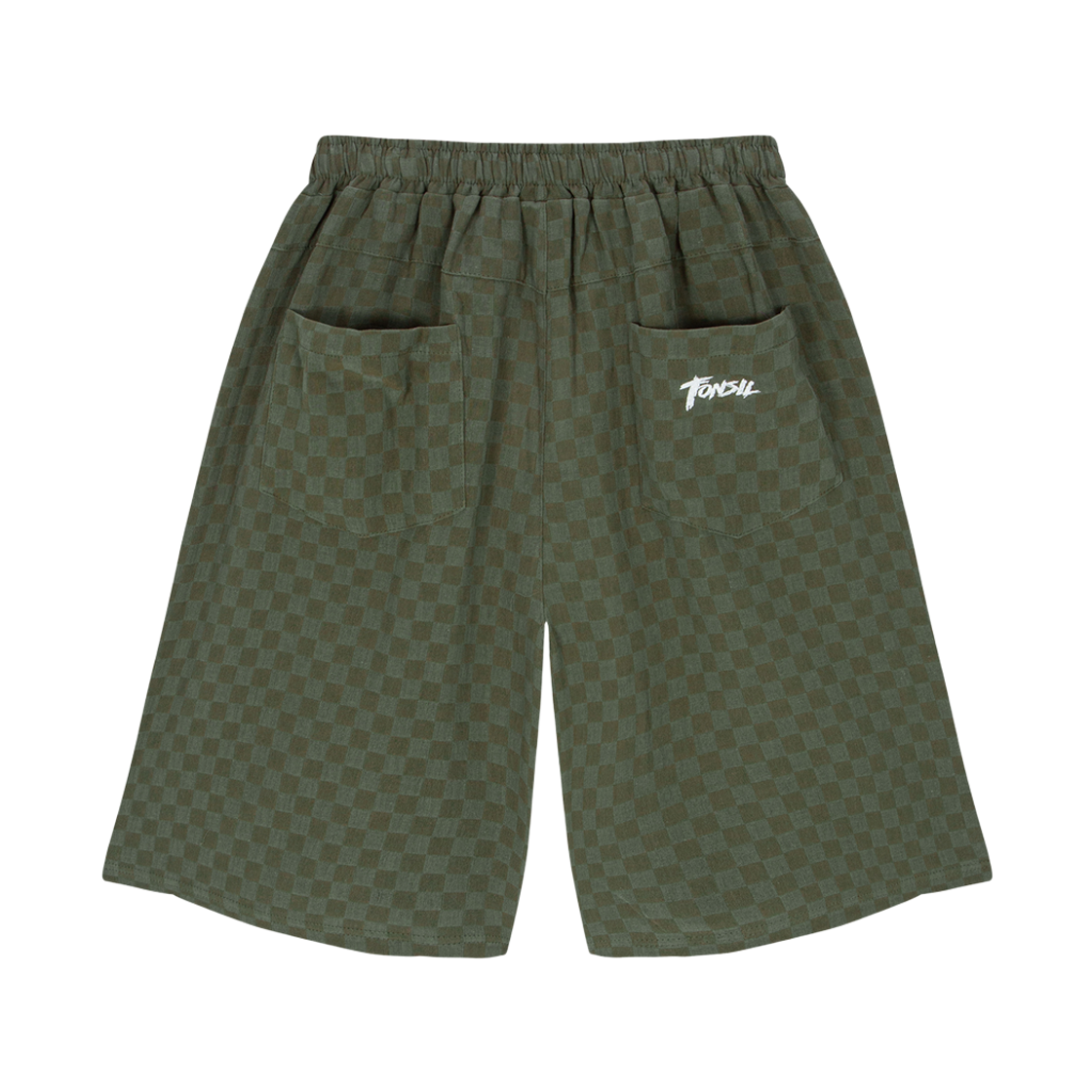 톤슬 체커보드 린넨라이크 버뮤다 팬츠 카키(TONSIL Checkerboard Linen-Like Bermuda Pants Khaki) - 2