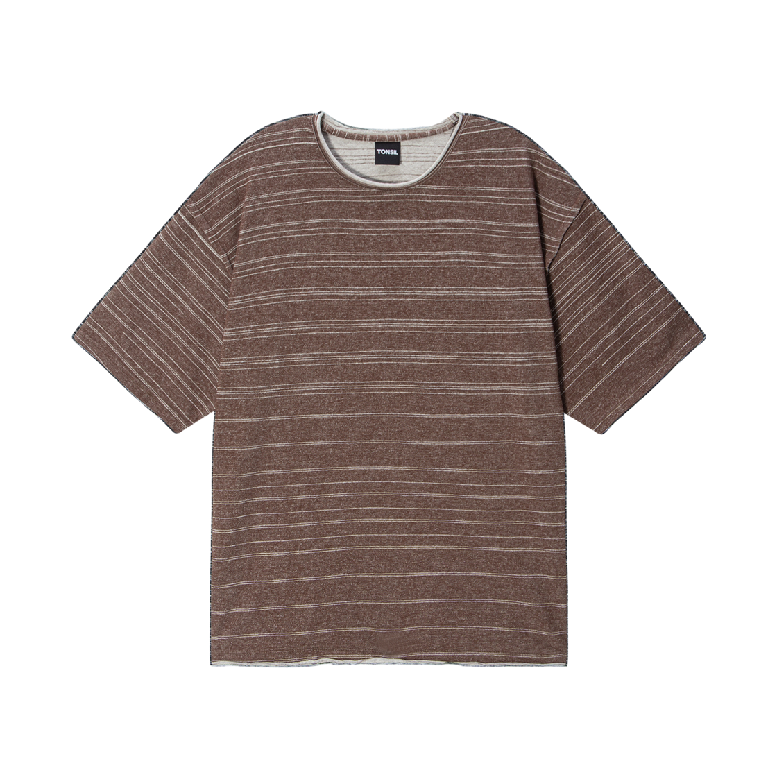 톤슬 빈티지 스트라이프 반팔 티셔츠 브라운(TONSIL Vintage Stripe Short-Sleeve T-Shirt Brown)