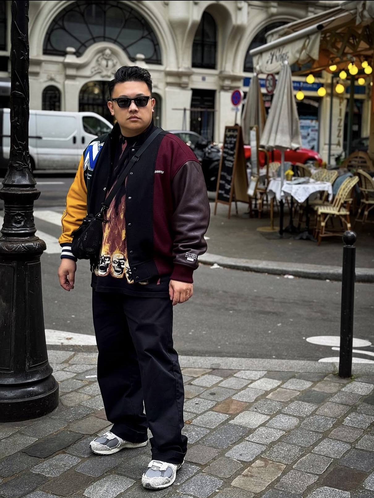 Supreme x MM6 Maison Margiela Split Varsity Jacket Multicolor - 24SS 착용 스타일