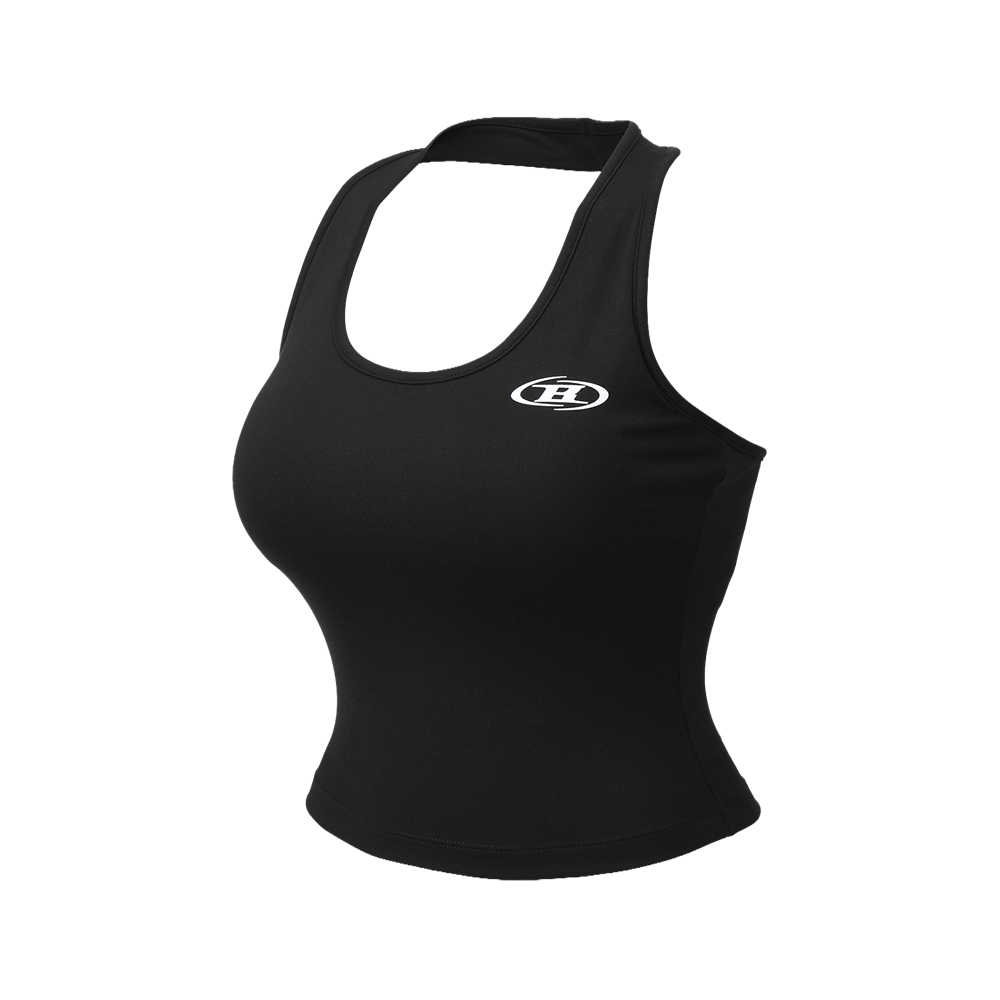 본투윈 W 심볼 B 홀터 넥 브라 탑 블랙(BORN TO WIN W Symbol B Halter Neck Bra Top Black)