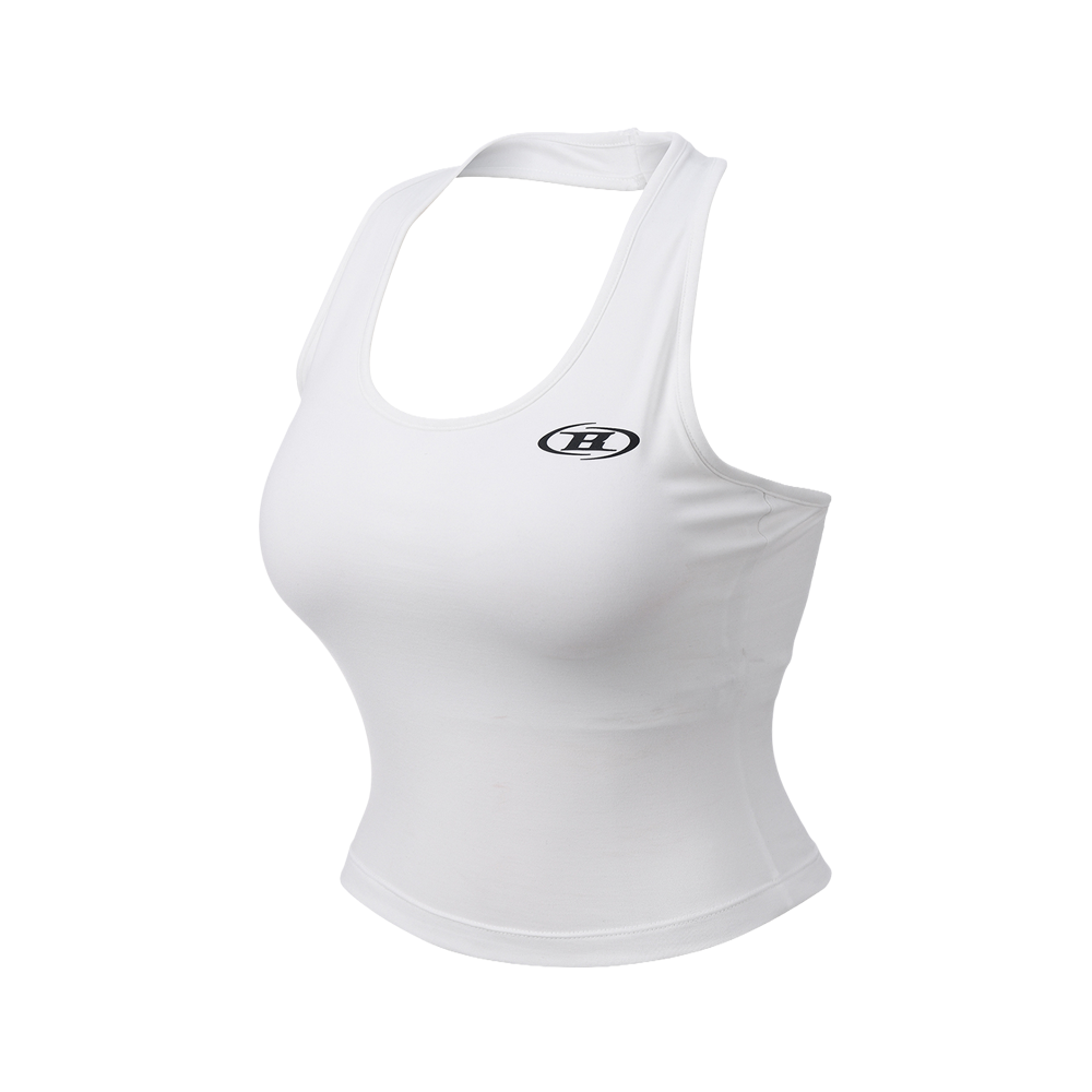 본투윈 W 심볼 B 홀터 넥 브라 탑 화이트(BORN TO WIN W Symbol B Halter Neck Bra Top White)