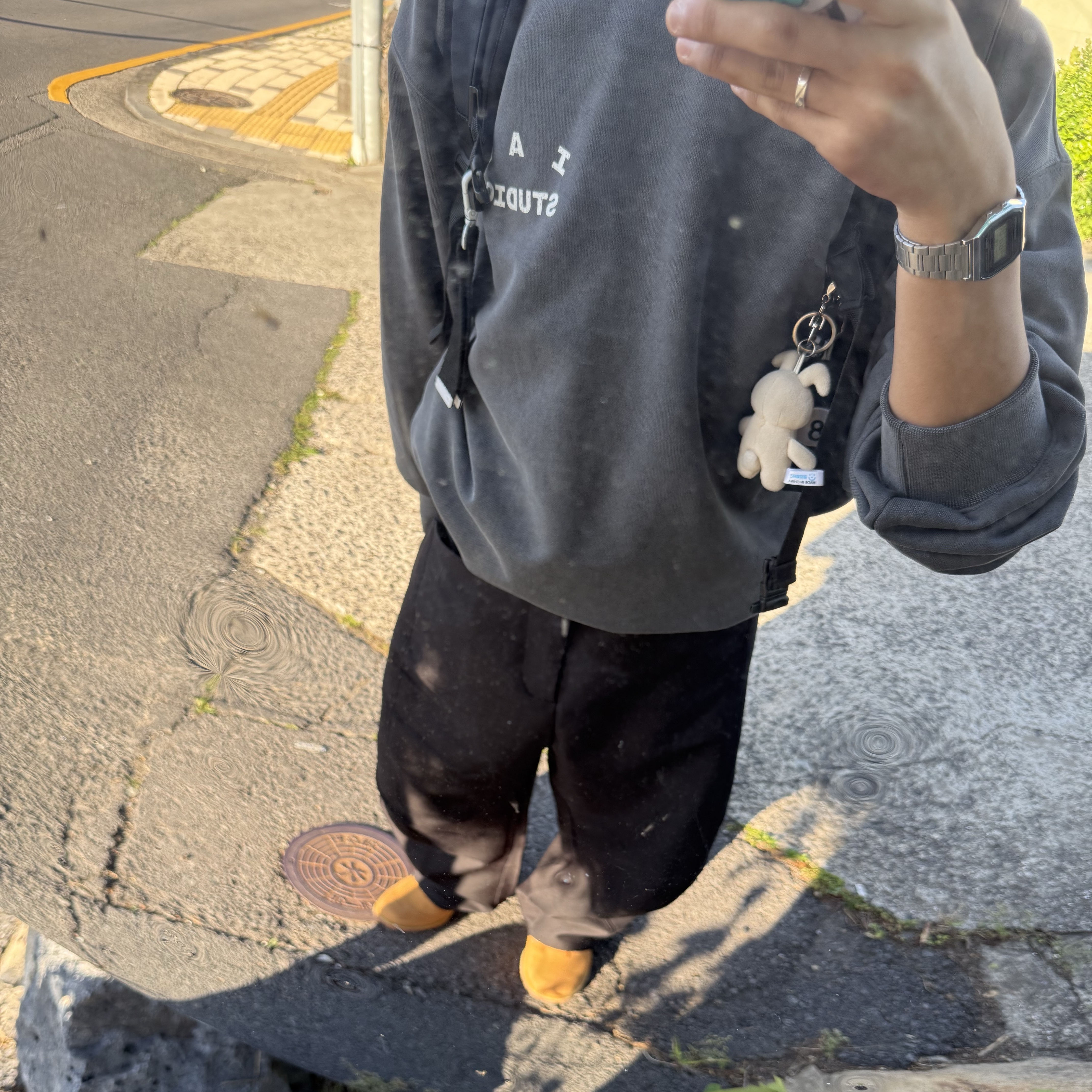 IAB Studio IAB Damaged Logo Sweatshirt Charcoal, Timberland Premium 6 inch Waterproof Boot Wheat Nubuck - Wide 착용 스타일