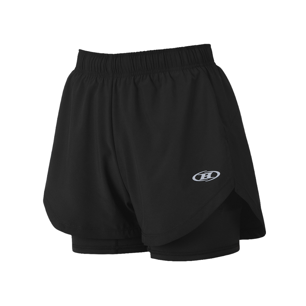 본투윈 W 심볼 B 2 인 1 쇼츠 블랙(BORN TO WIN W Symbol B 2 In 1 Shorts Black) - 2