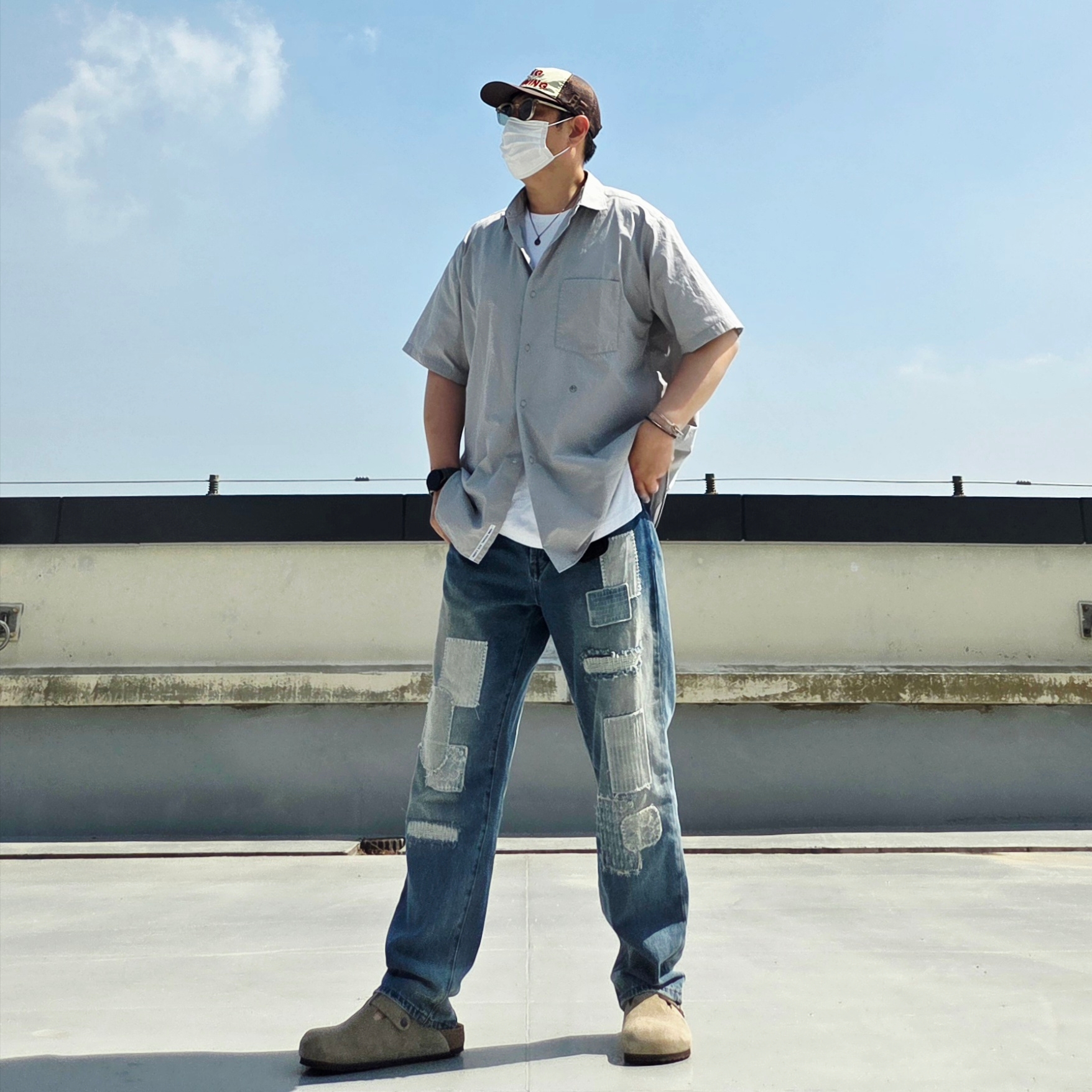 Alex Zono I Dig Running Trucker Hat OG Brown - CapeTown, Gucci Interlocking G Pendant Necklace Silver 착용 스타일 - 2