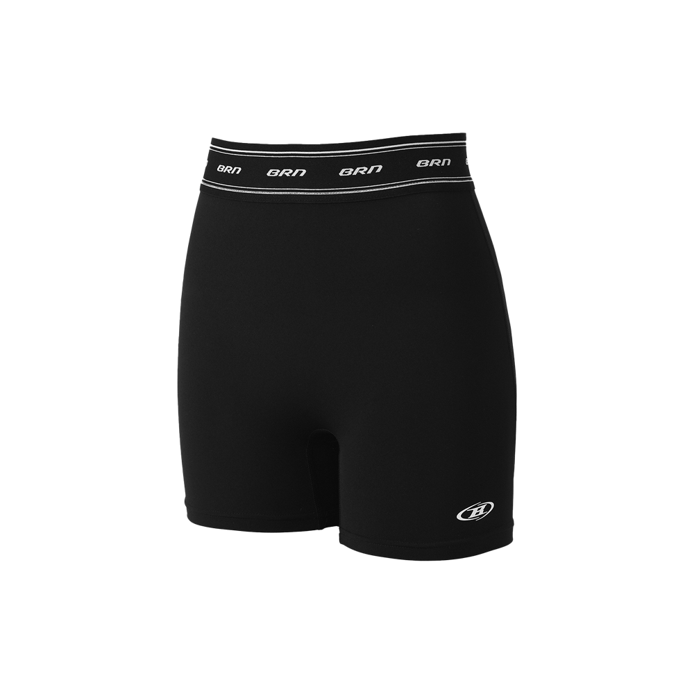 BH1WRP275BK BORN TO WIN W Double Line Band 3.5 Biker Shorts Black