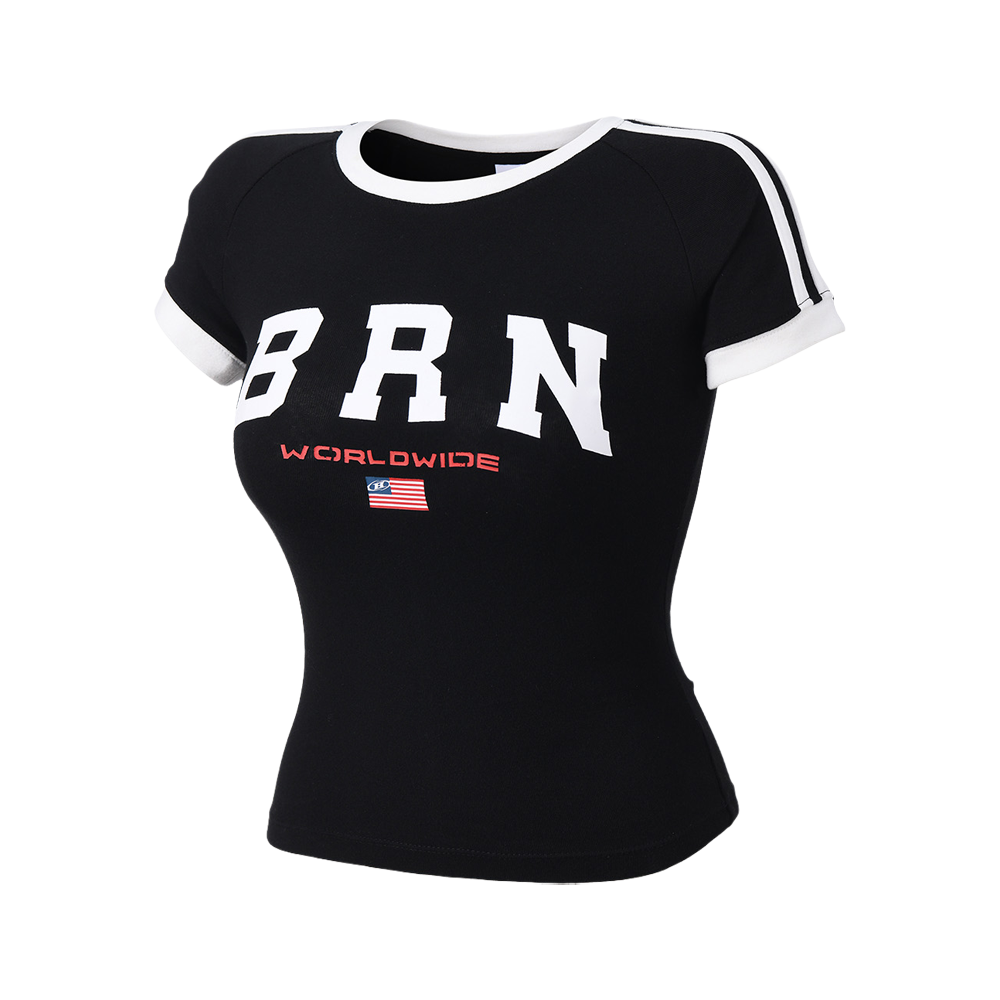 본투윈 W BRN 플래그 티셔츠 블랙(BORN TO WIN W Brn Flag T-Shirts Black)
