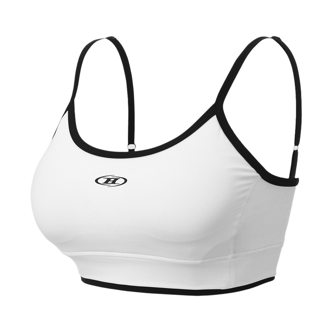 본투윈 W 투 톤 라인 브라 탑 화이트(BORN TO WIN W Two Tone Line Bra Top White)