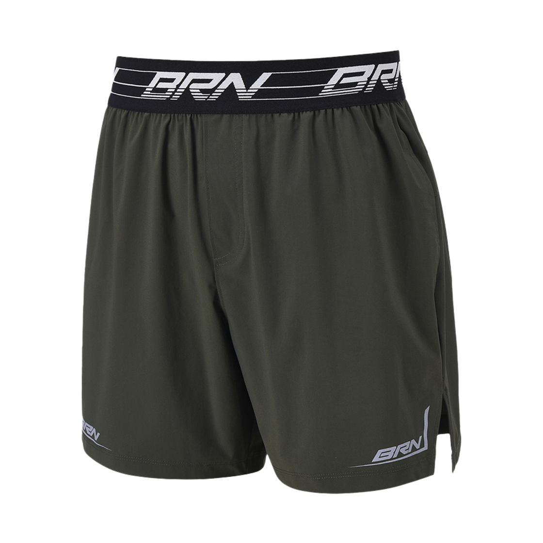 BH1MSP278KH BORN TO WIN Brn Logo Band Stretch Shorts Khaki