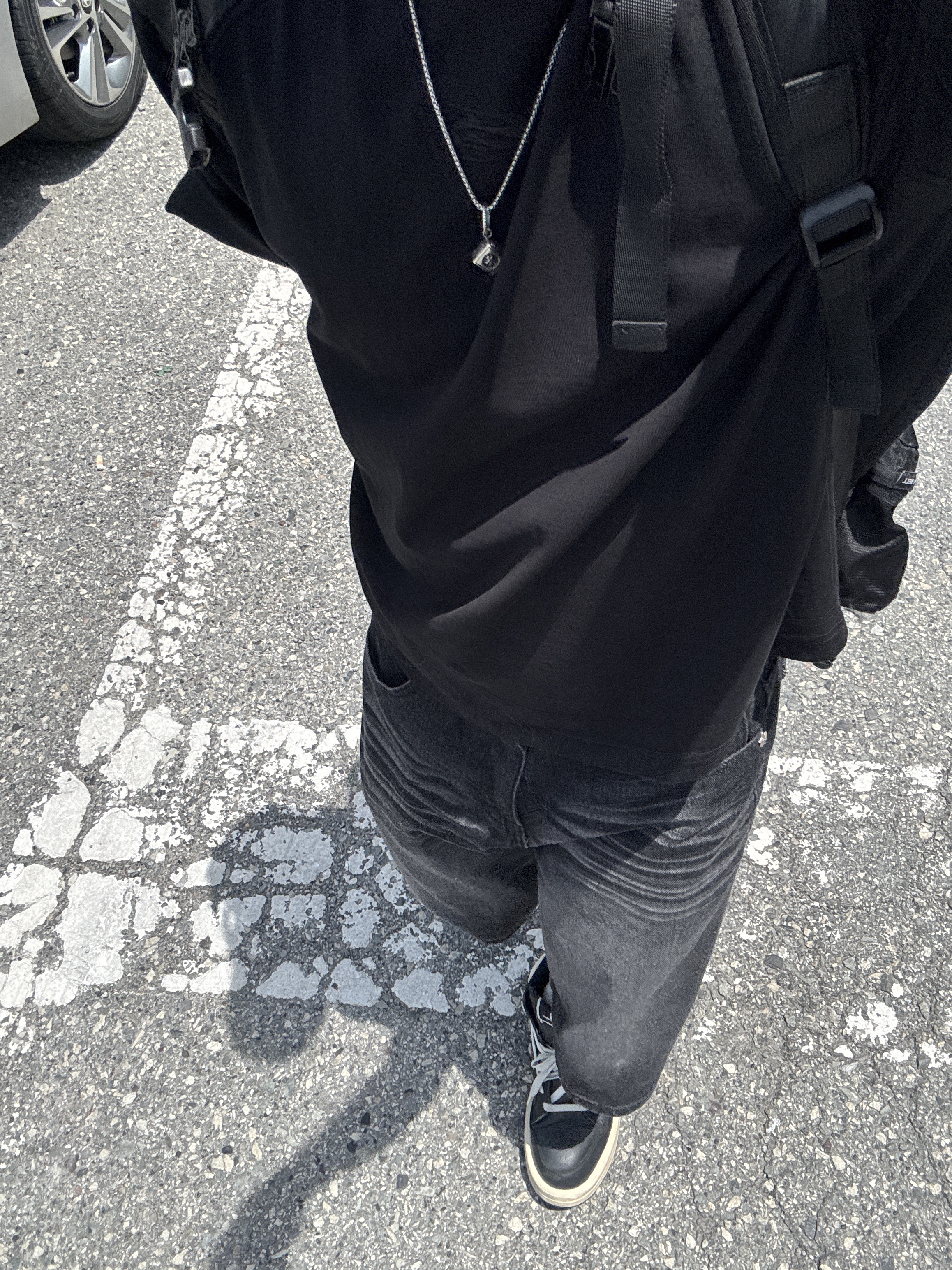 Converse x Drkshdw Turbowpn Black Cream, Force Sensitive Fs Logo Shoulder T-Shirt Black 착용 스타일
