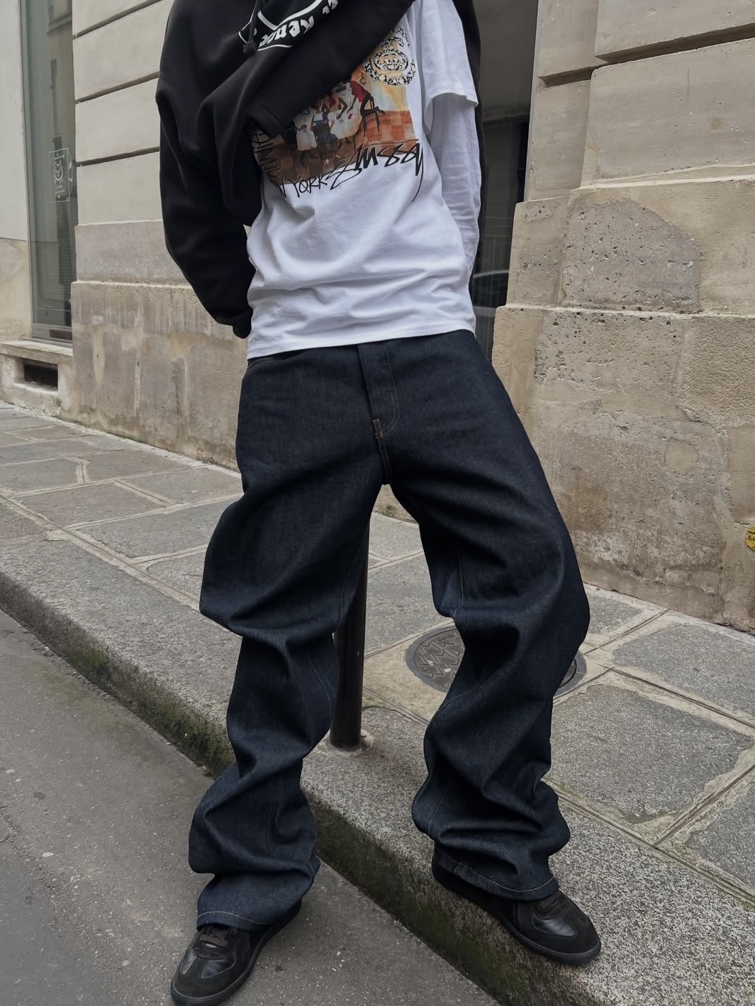 Stussy x Denim Tears Annie Lee T-Shirt White 착용 스타일