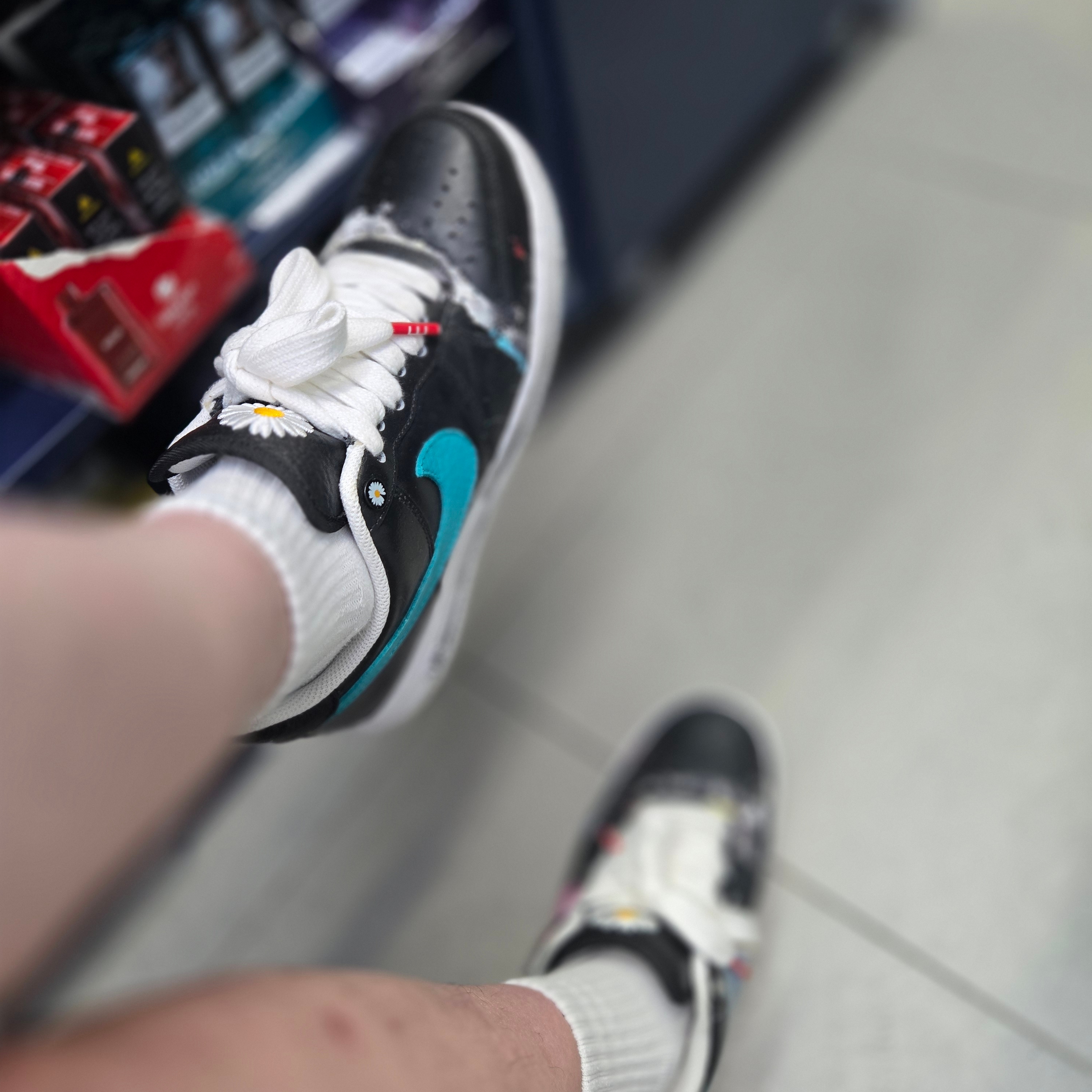 Nike x Peaceminusone Air Force 1 Low Para-Noise 3.0 Black and Multicolor 착용 스타일 - 1