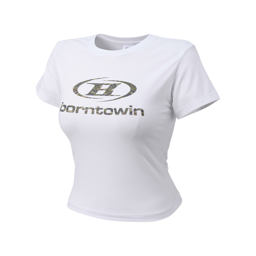 본투윈 W 카모 심볼 B 로고 티셔츠 화이트(BORN TO WIN W Camo Symbol B Logo T-Shirts White)