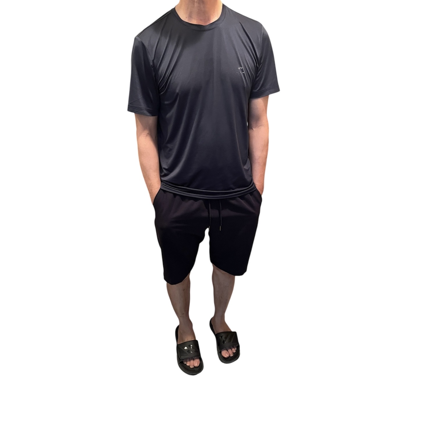 Adidas Alphabounce Slide Triple Black 착용 스타일