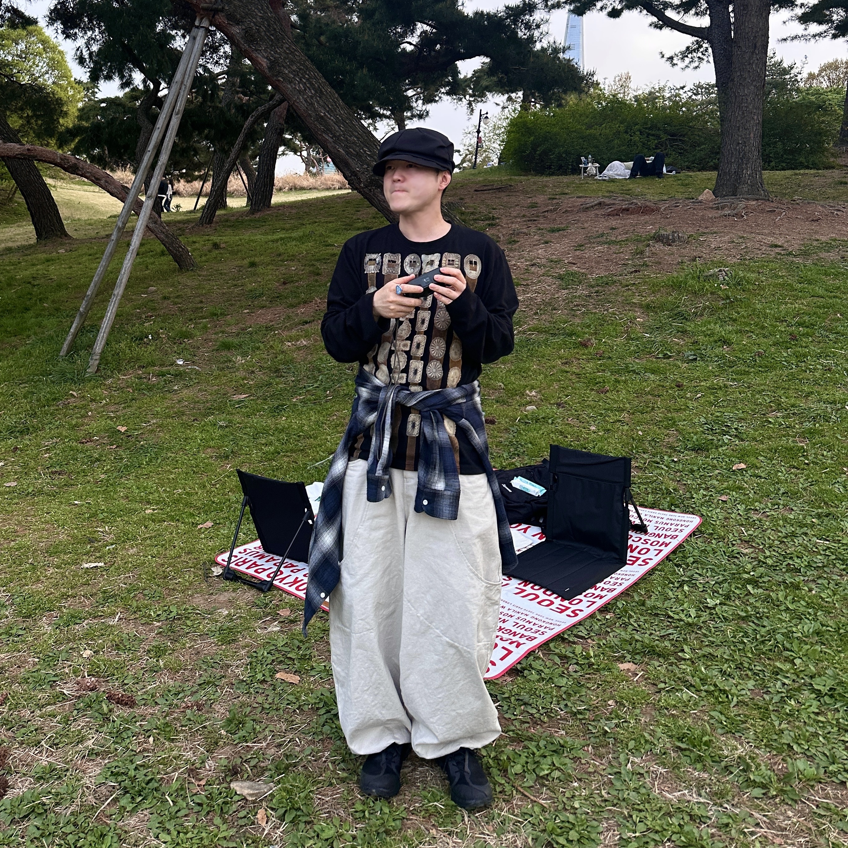 Kapital 20 Curtain Concho Print Jersey Crew Long T-Shirt Black, Human Made Heart Ring Blue 착용 스타일