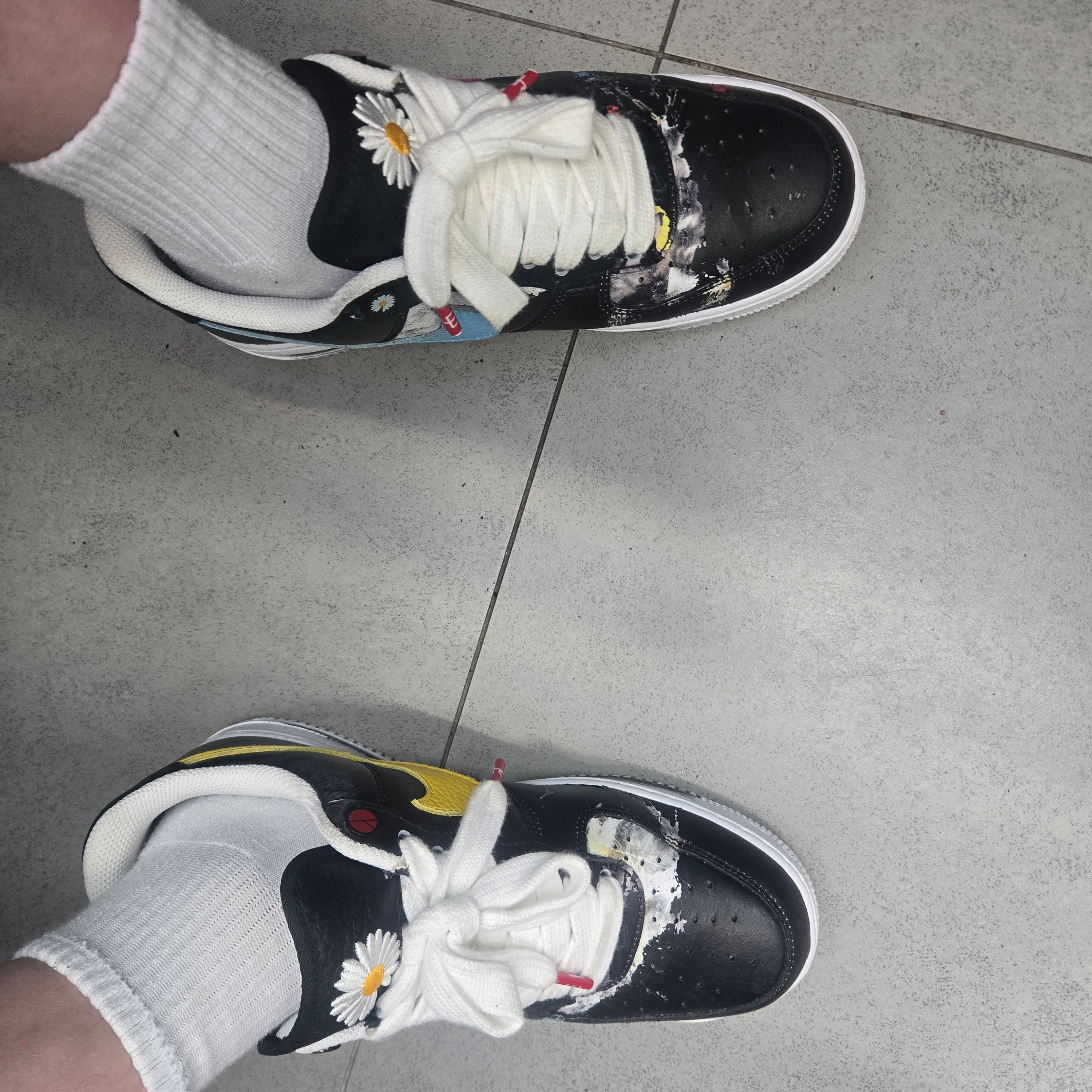 Nike x Peaceminusone Air Force 1 Low Para-Noise 3.0 Black and Multicolor 착용 스타일 - 3