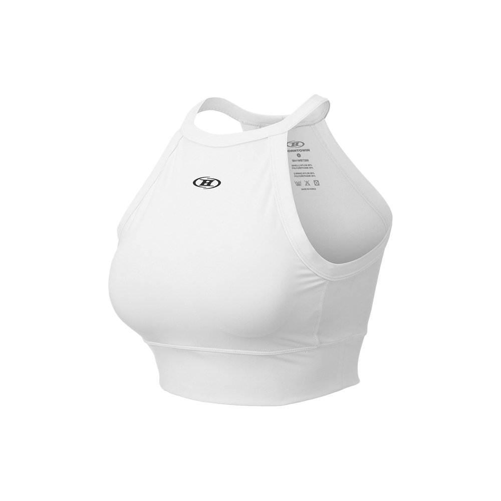 본투윈 W 심볼 B 홀터 브라 탑 화이트(BORN TO WIN W Symbol B Halter Bra Top White) - 1
