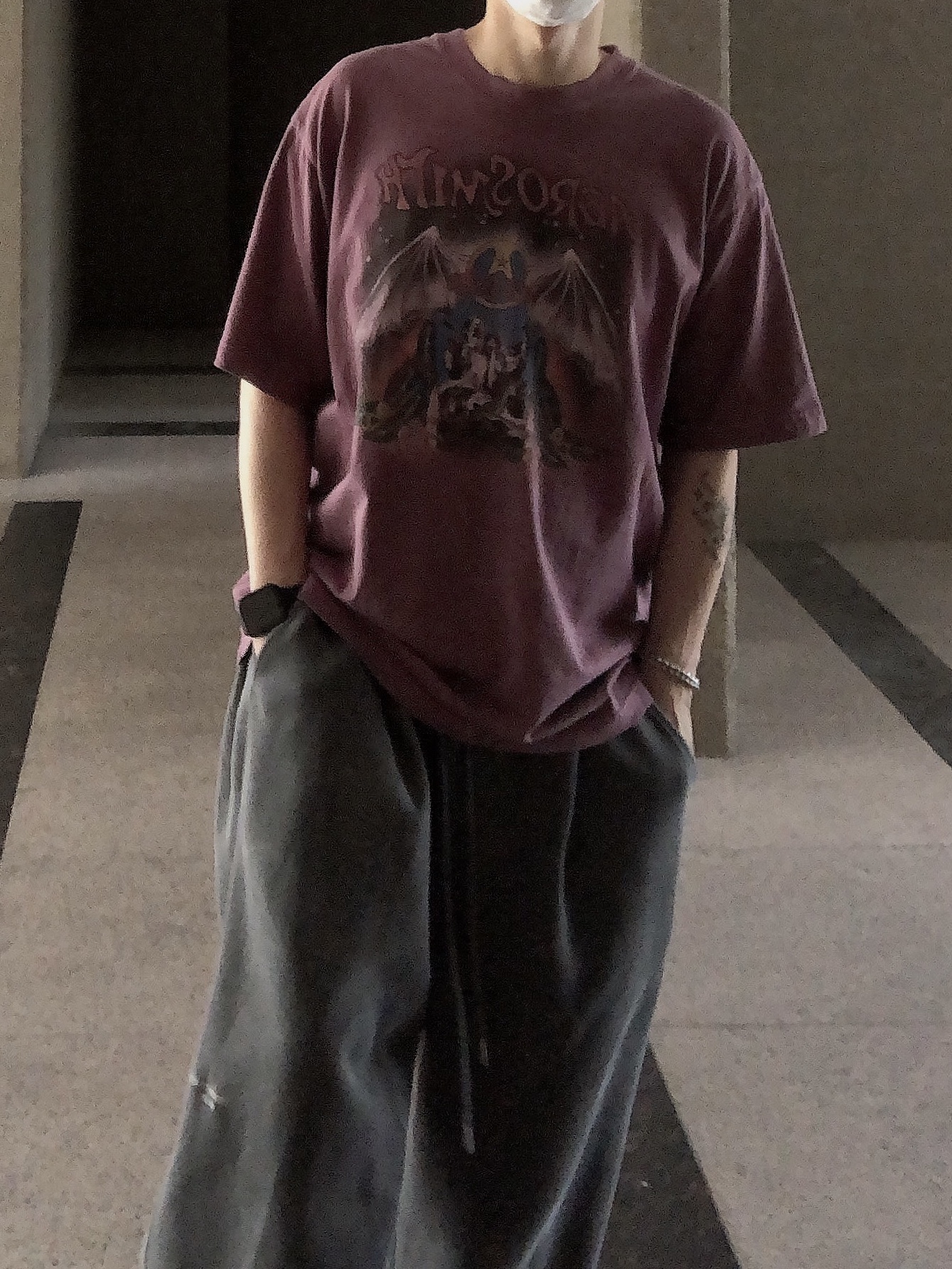 Undermycar Mu.03 Anti Fxxking Logo Play Oversized Sweat Jogger Pigment Gray 착용 스타일 - 3