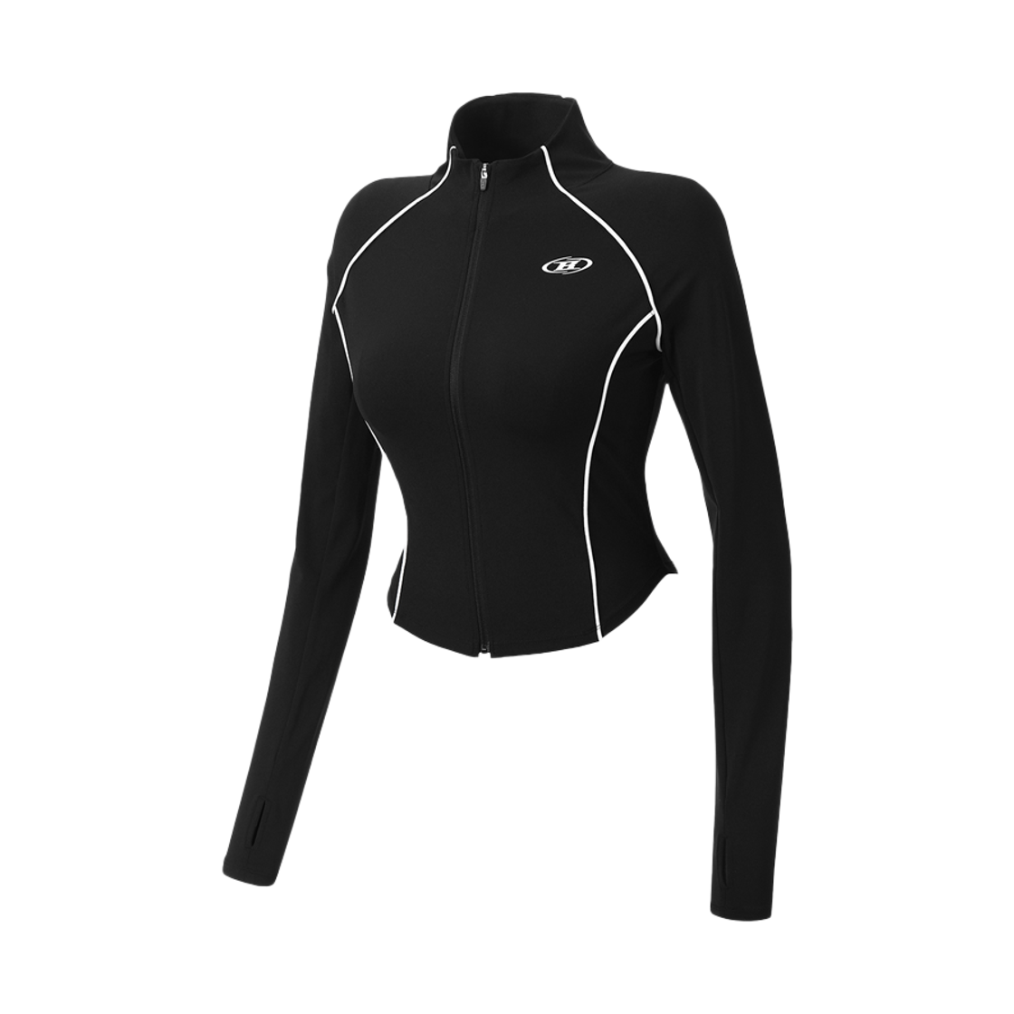BH1WJK261BK BORN TO WIN W Symbol B Piping Full Zip-Up Jacket Black
