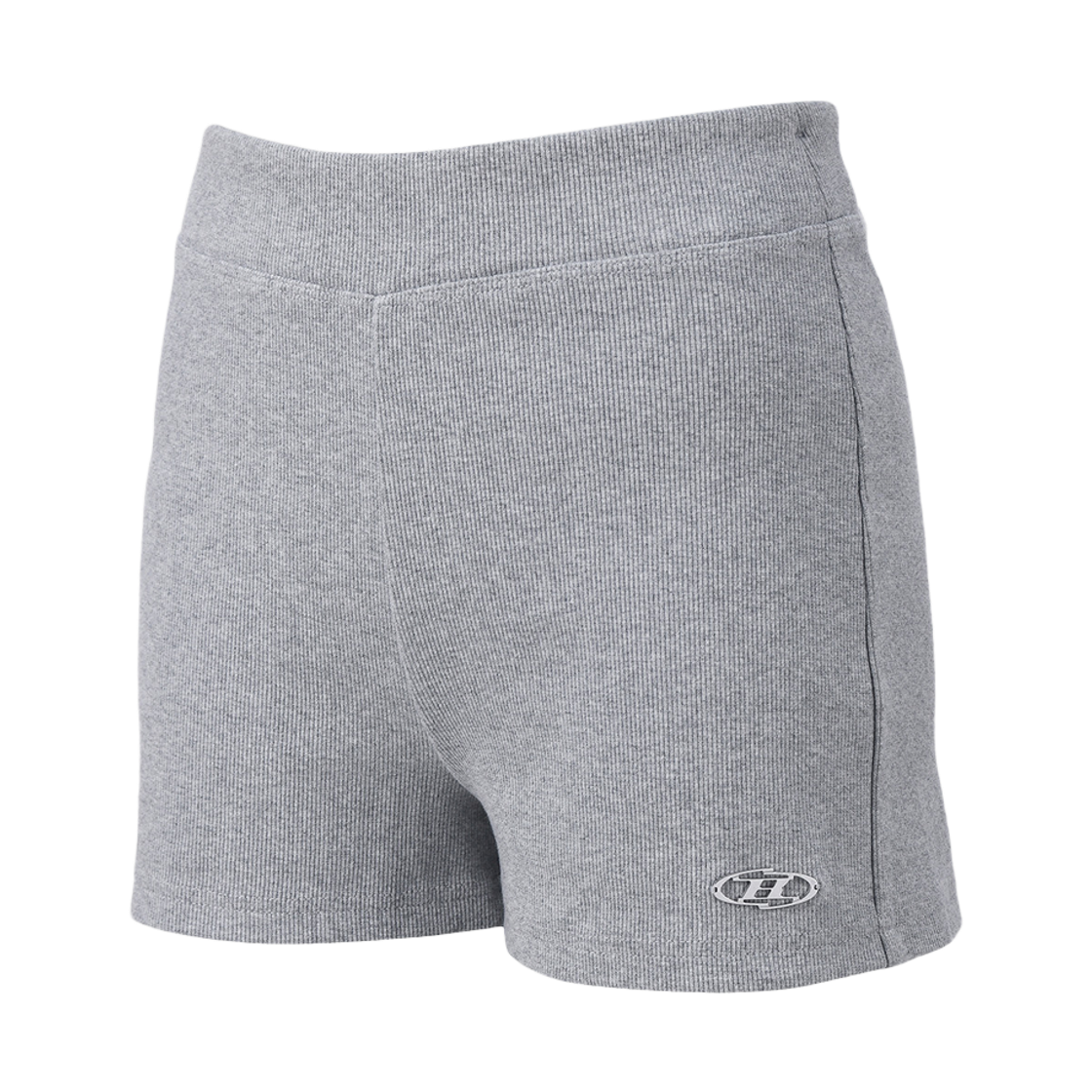 BH2WSP236MG BORN TO WIN W B Pendant Ribbed Half Shorts Melange Grey