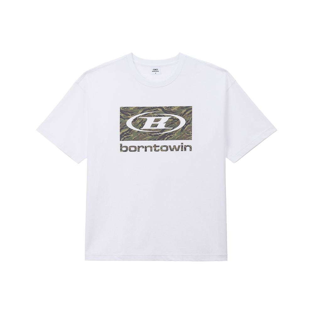 본투윈 카모 박스 로고 티셔츠 화이트(BORN TO WIN Camo Box Logo T-Shirts White)